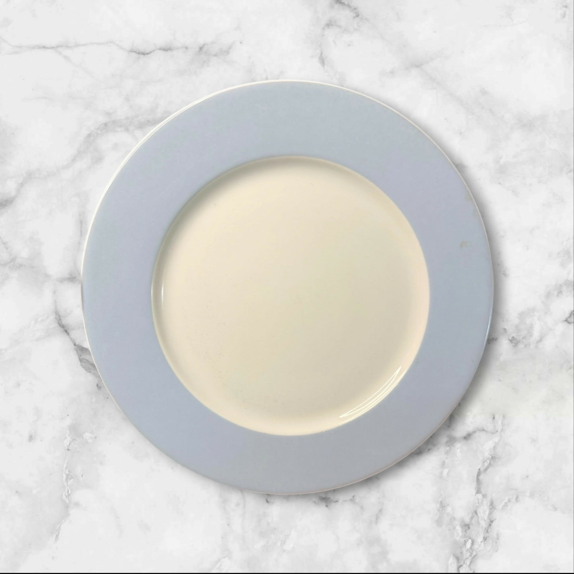 IKEA 365+ Blue Rim Dinner Plates | Set of 4 | Modern Stoneware | Great Condition