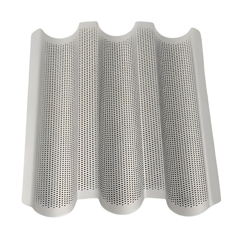 ANYGLEAM Baking Tray 3 Loaf Non Stick Perforated Oven Pastry Pan Molder With Hole