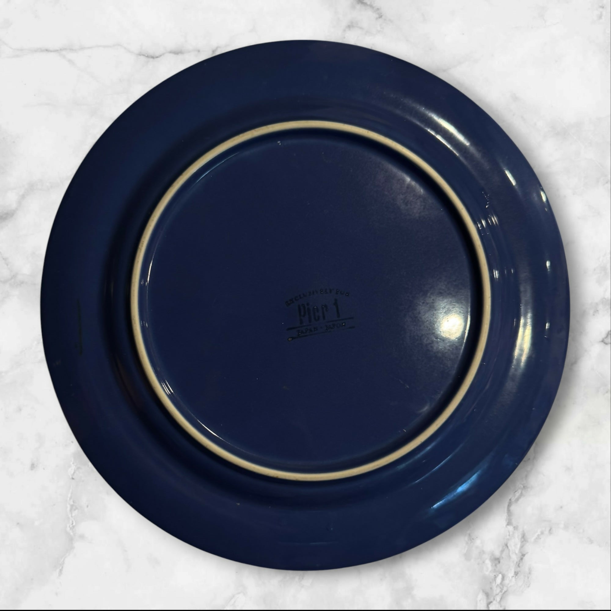Pier 1 Festival Blue & Red Dinner Plates | Set of 4 | Good Used Condition