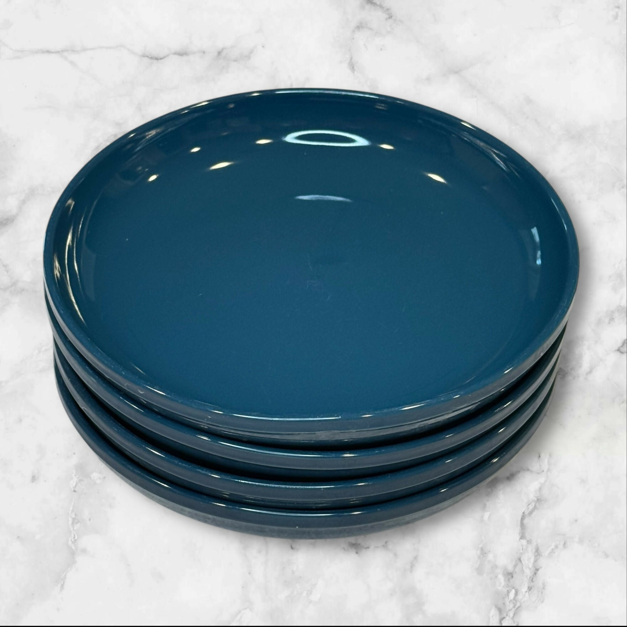 Corelle Handcrafted Blue Stoneware Dinner Plates | Set of 4 | Good Condition