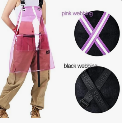 Anypron Pink Waterproof TPU Apron Oilproof Workwear for Barber Salon