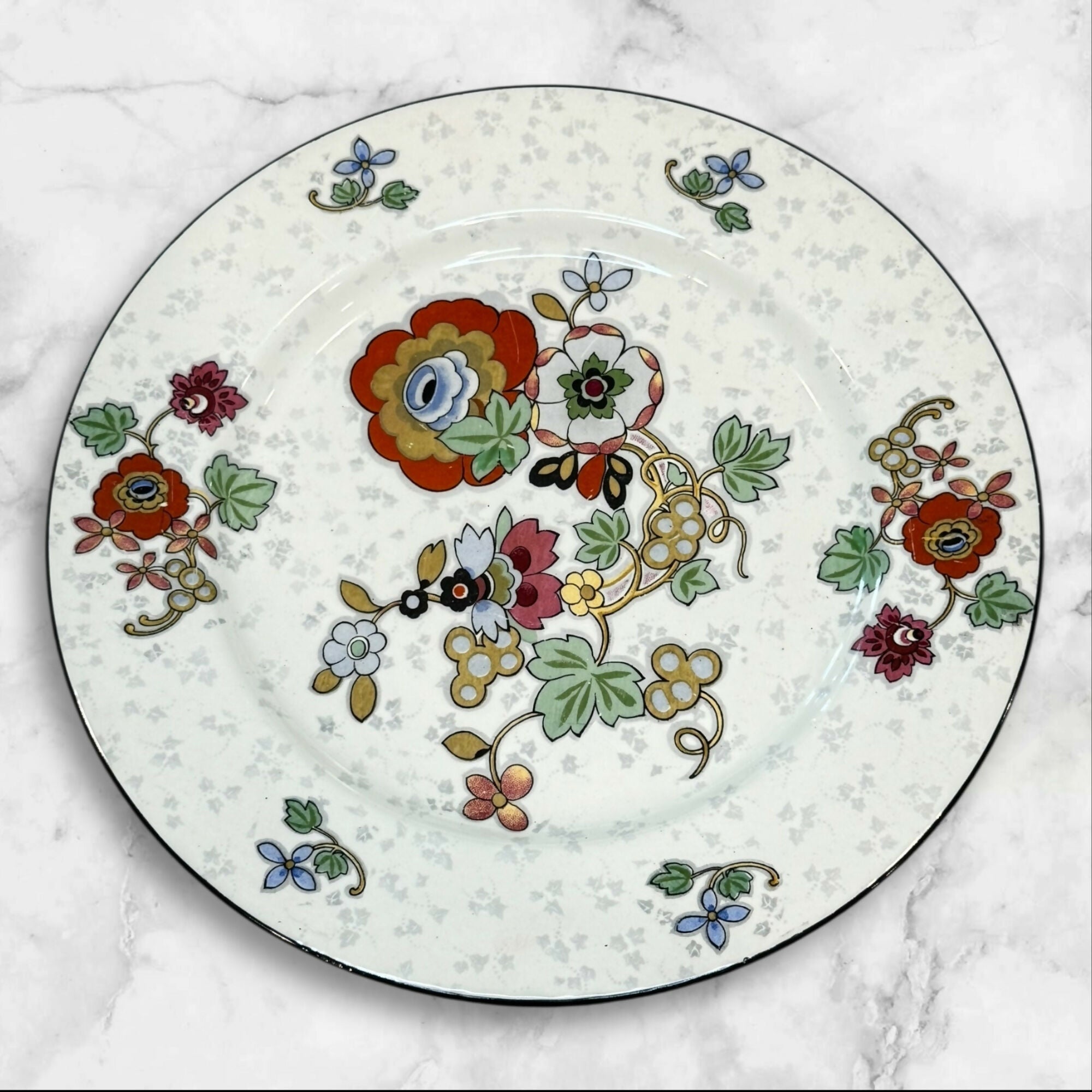 Ducal Crown China Floral Dinner Plates | Set of 3 | Good Condition