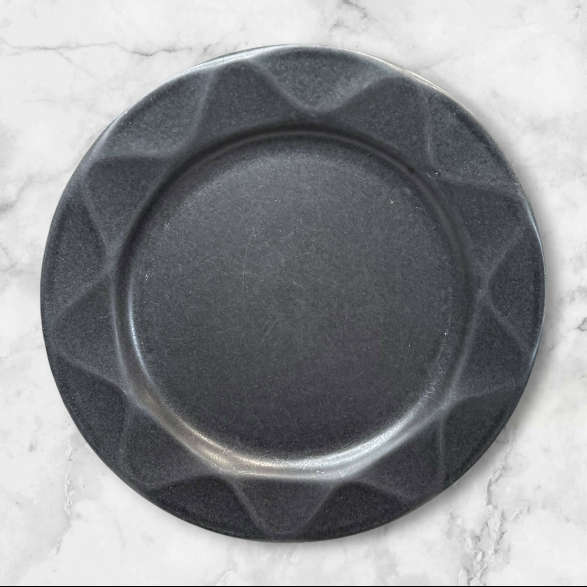 Dansk Origami Onyx Dinner & Salad Plates Set of 8 Stoneware Good Condition