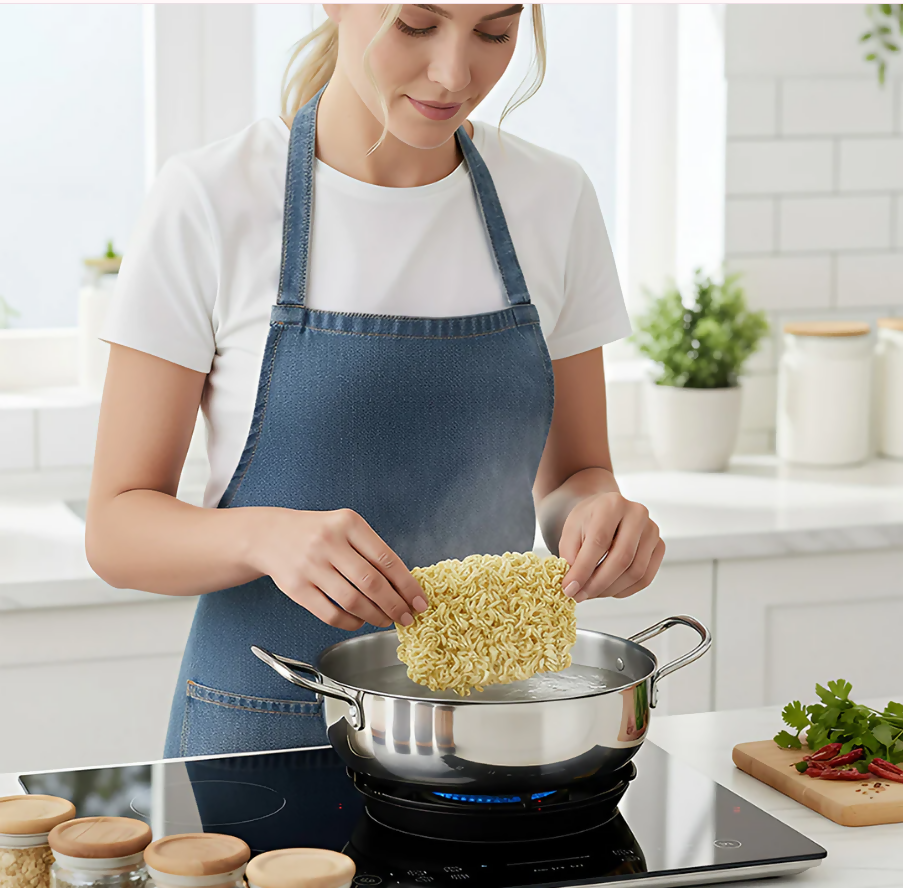 Anygleam Stock Pot 2pcs Silver-S-L Stainless Steel HotPot Without Lid Single-Layer Cooking Soup Noodle Sea Food Home Kitchen Restaurant Tools