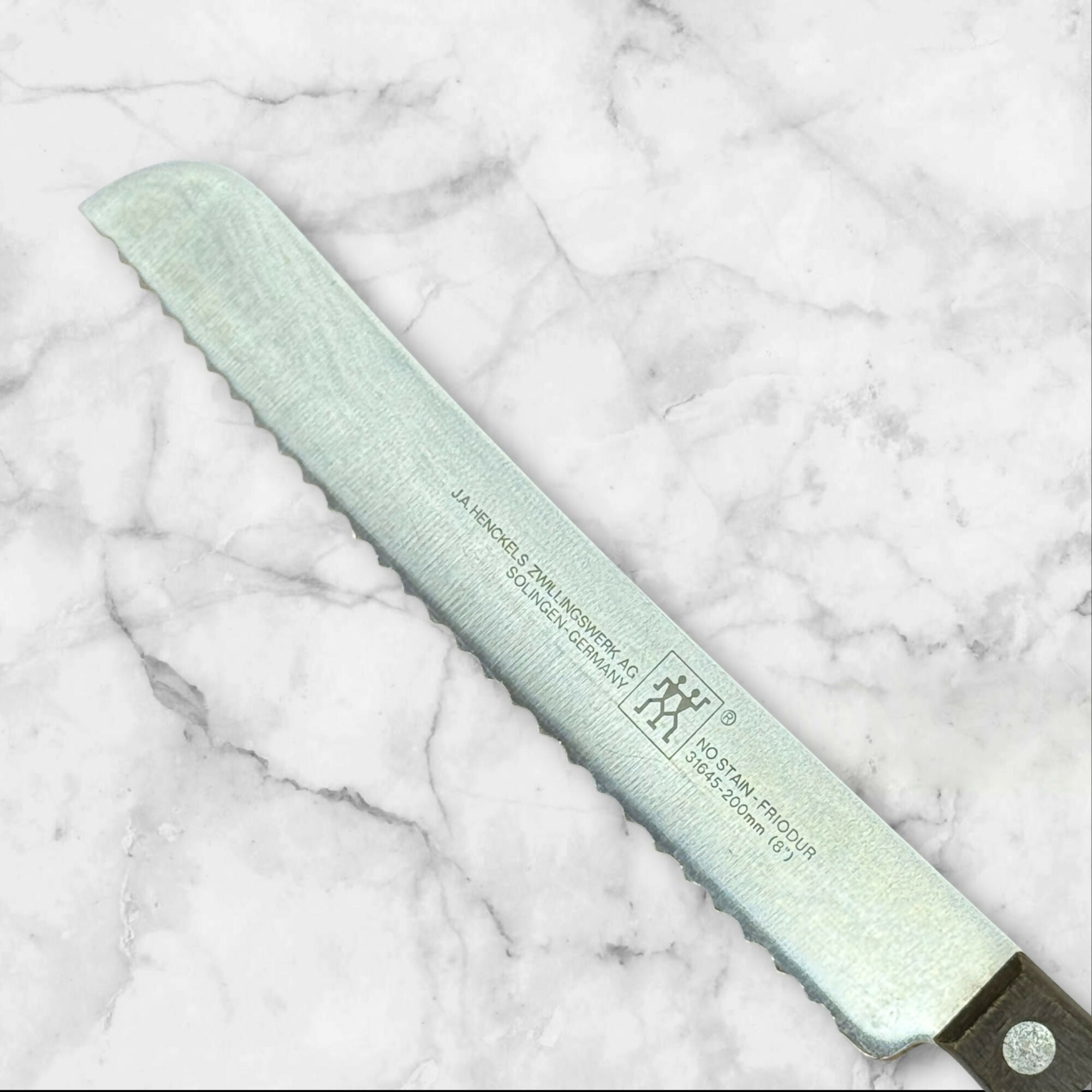 Vintage Henckels Zwillingswerk Friodur Bread Knife | 8” Blade | Germany