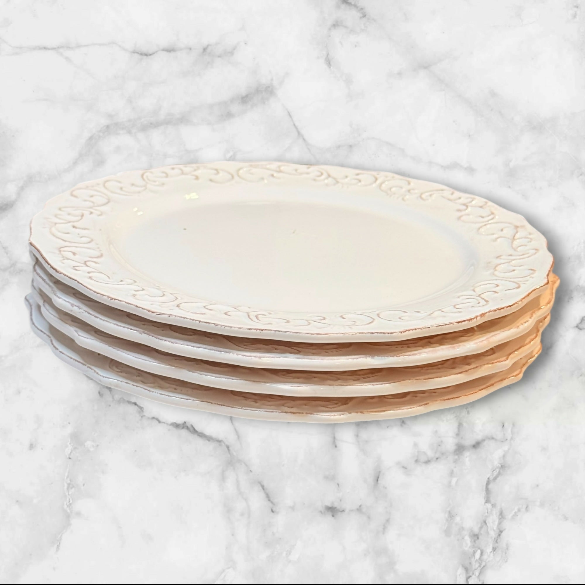 Pier 1 Antique Scroll Salad Plates | Set of 4 | Excellent Condition