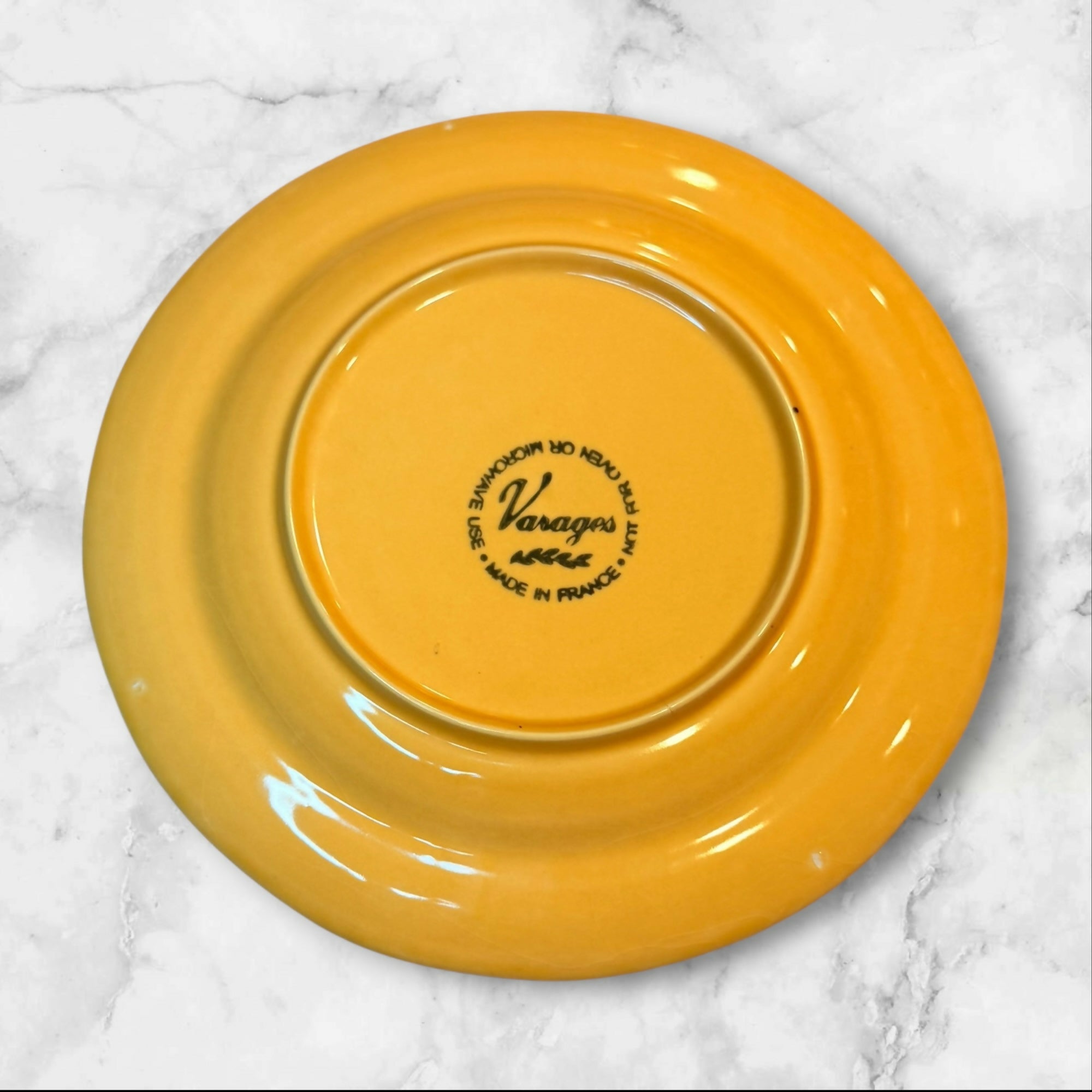 Varages France Yellow Scalloped Salad Plates Set of 6 | Great Condition