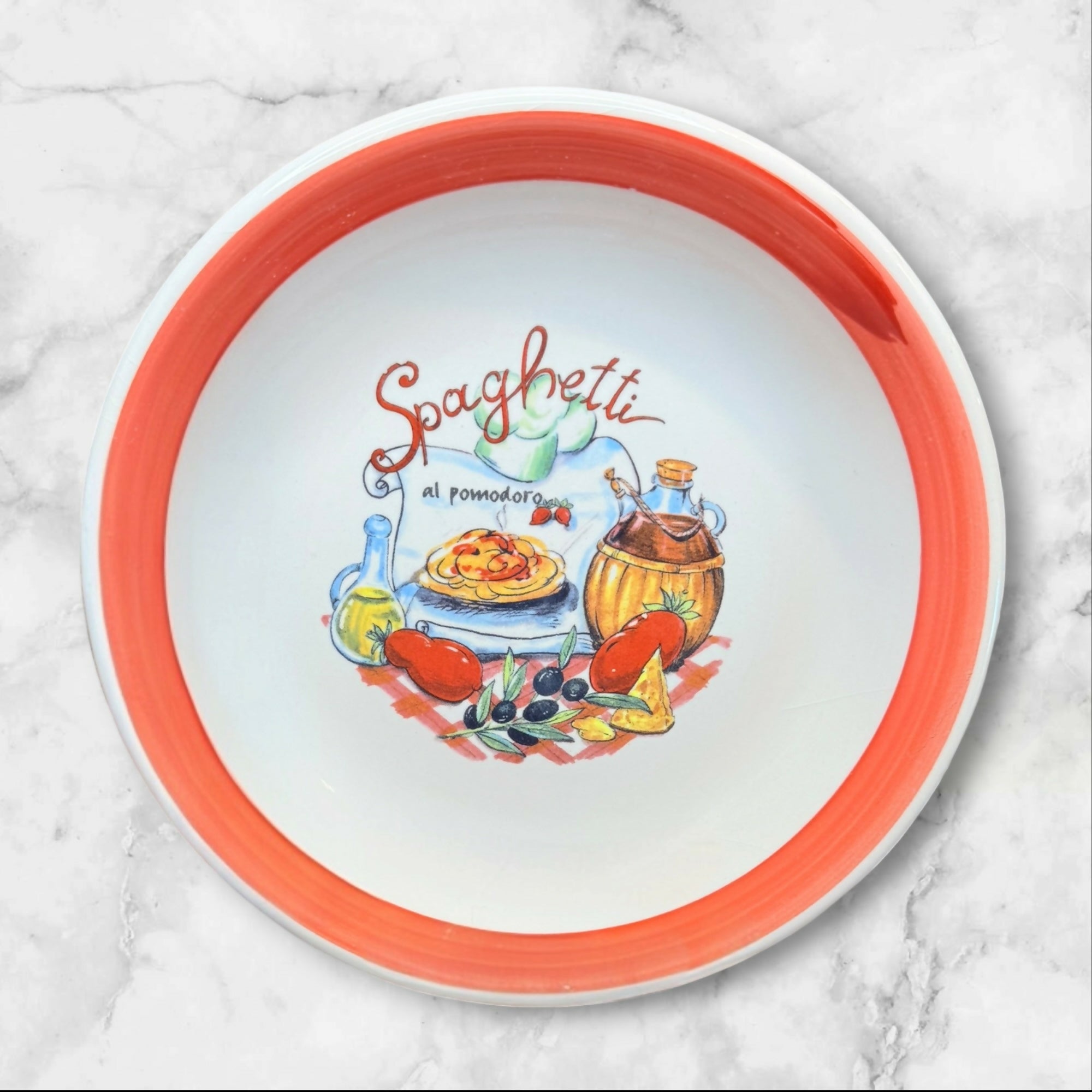 Italia Home Pottery Spaghetti Soup Bowls | Set of 4 | Good Condition