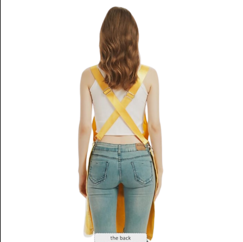 Anypron Yellow Waterproof Canvas Apron for Barber Painting Work Wear