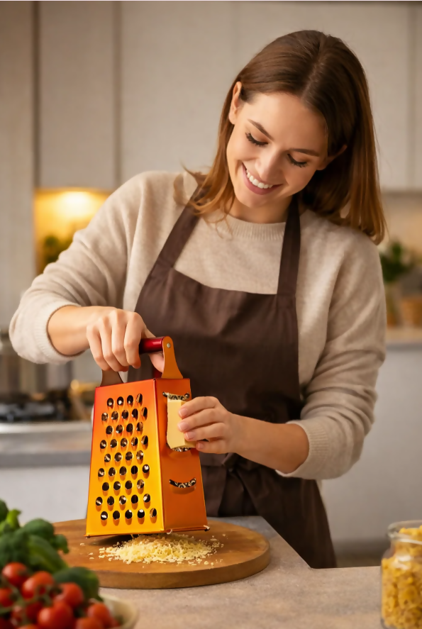 Anygleam Orange Stainless Steel Food Slicer – Multi-Function Kitchen Tool for Fruits, Vegetables & More