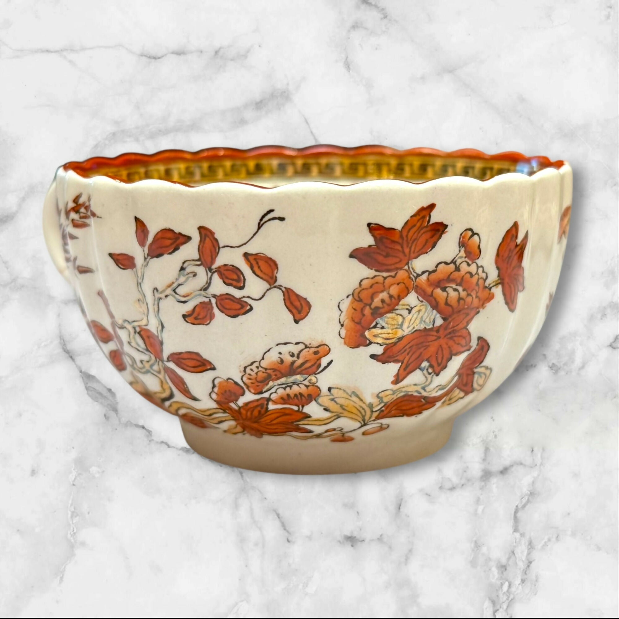 Spode Copeland India Tree Orange Rust Cup & Saucer | Excellent Condition