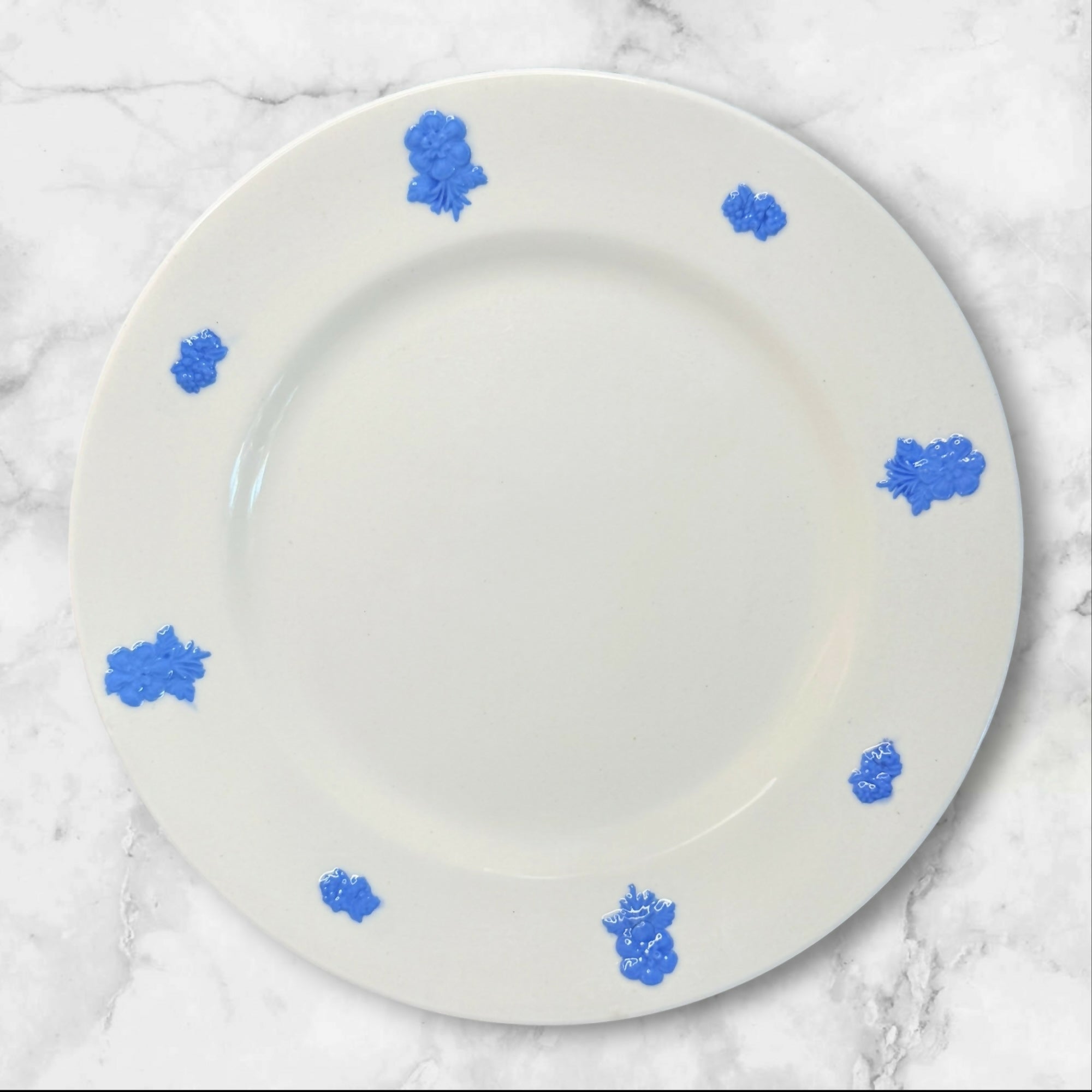 Adams Victorian Ware Blue Floral Salad Plates Set of 4 | Good Condition