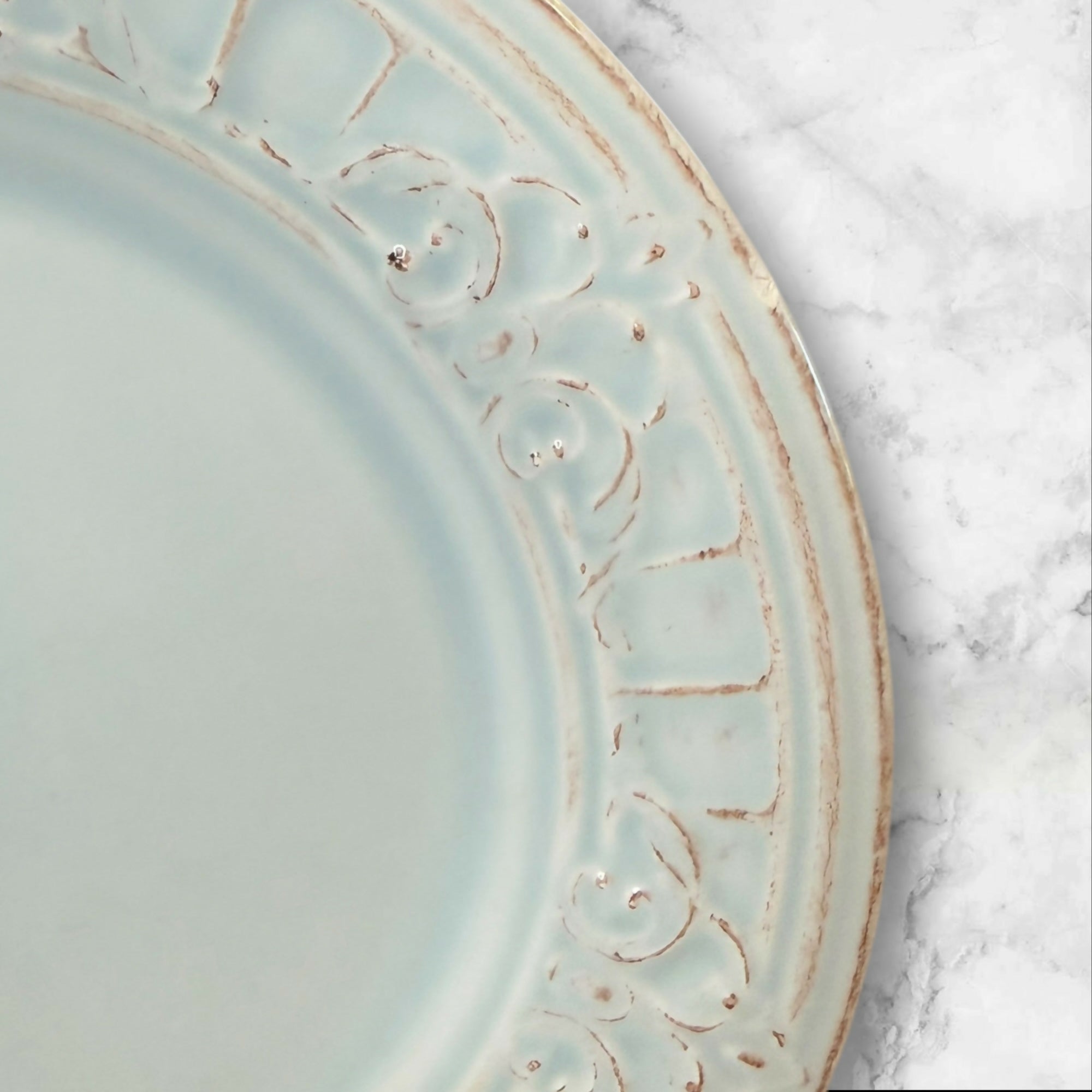 Matceramica Venice Light Blue Salad Plates | Set of 4 | Fair Condition