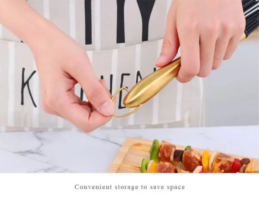 Anygleam BBQ & Baking Brush – Gold Bristles, Stainless Steel Handle