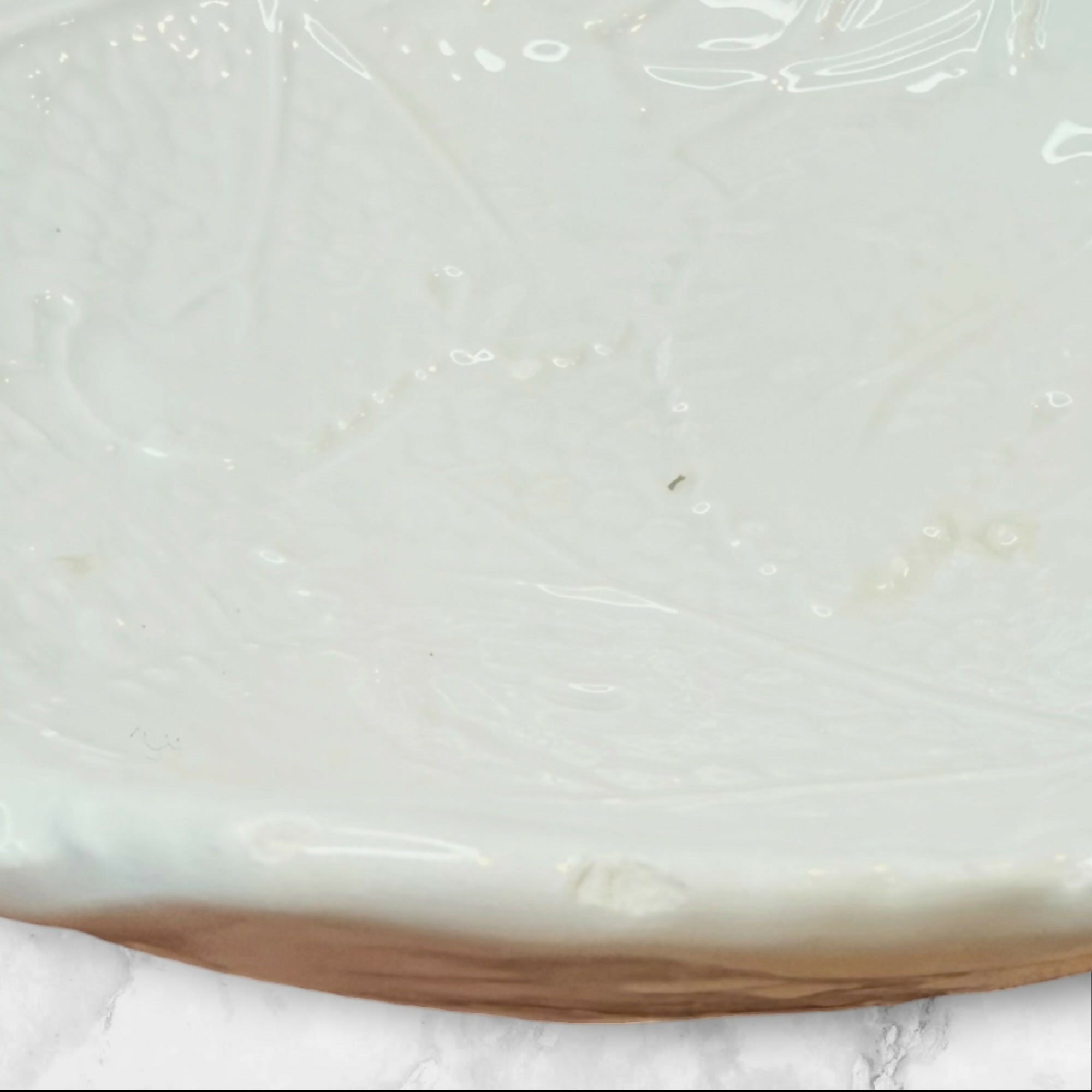 Italian Leaf Embossed Ceramic Bowls | Set of 4 | Made in Italy | Good Condition