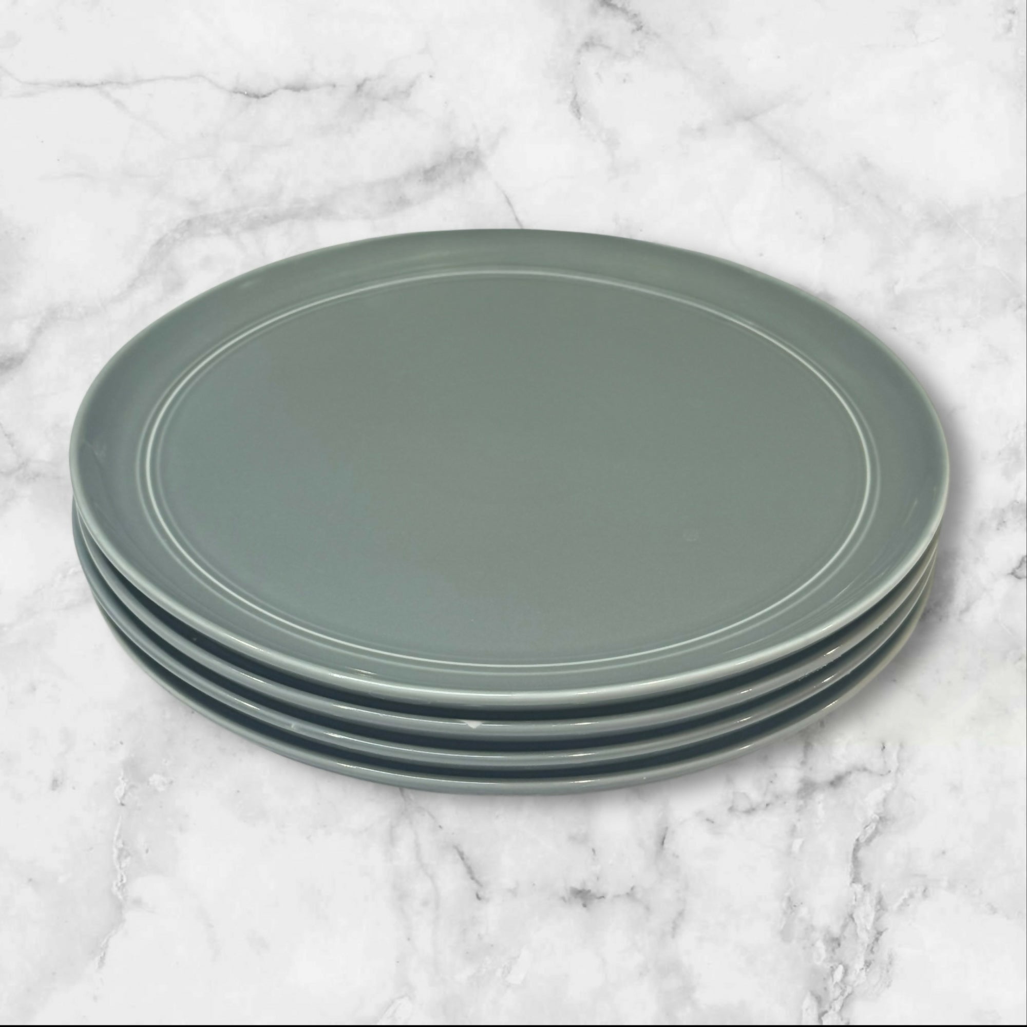 Crate & Barrel Hue Light Grey Dinner Plates | Set of 4 | Great Condition X