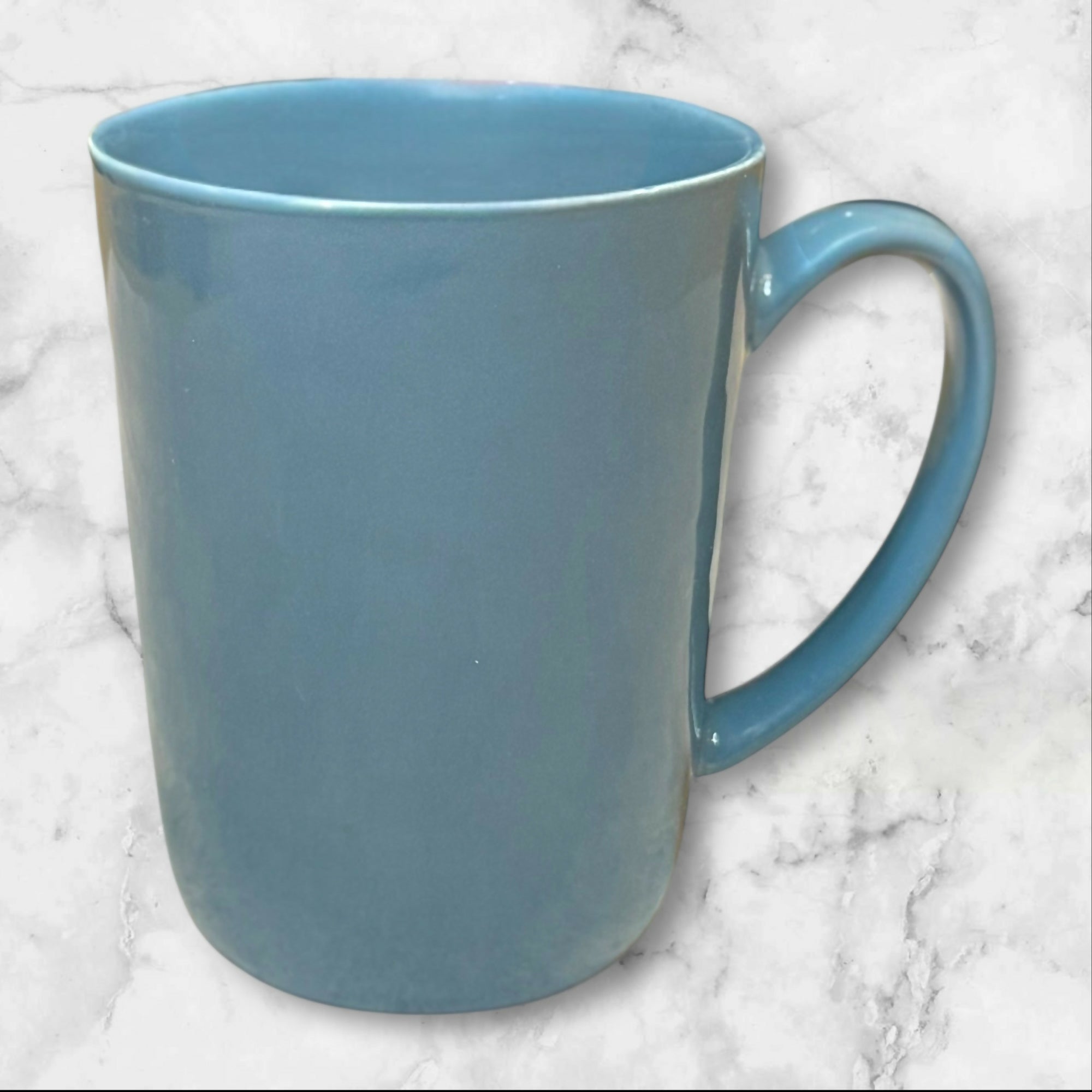 Crate & Barrel Blue Stoneware Mugs | Set of 4 | Modern Design | Excellent Condition