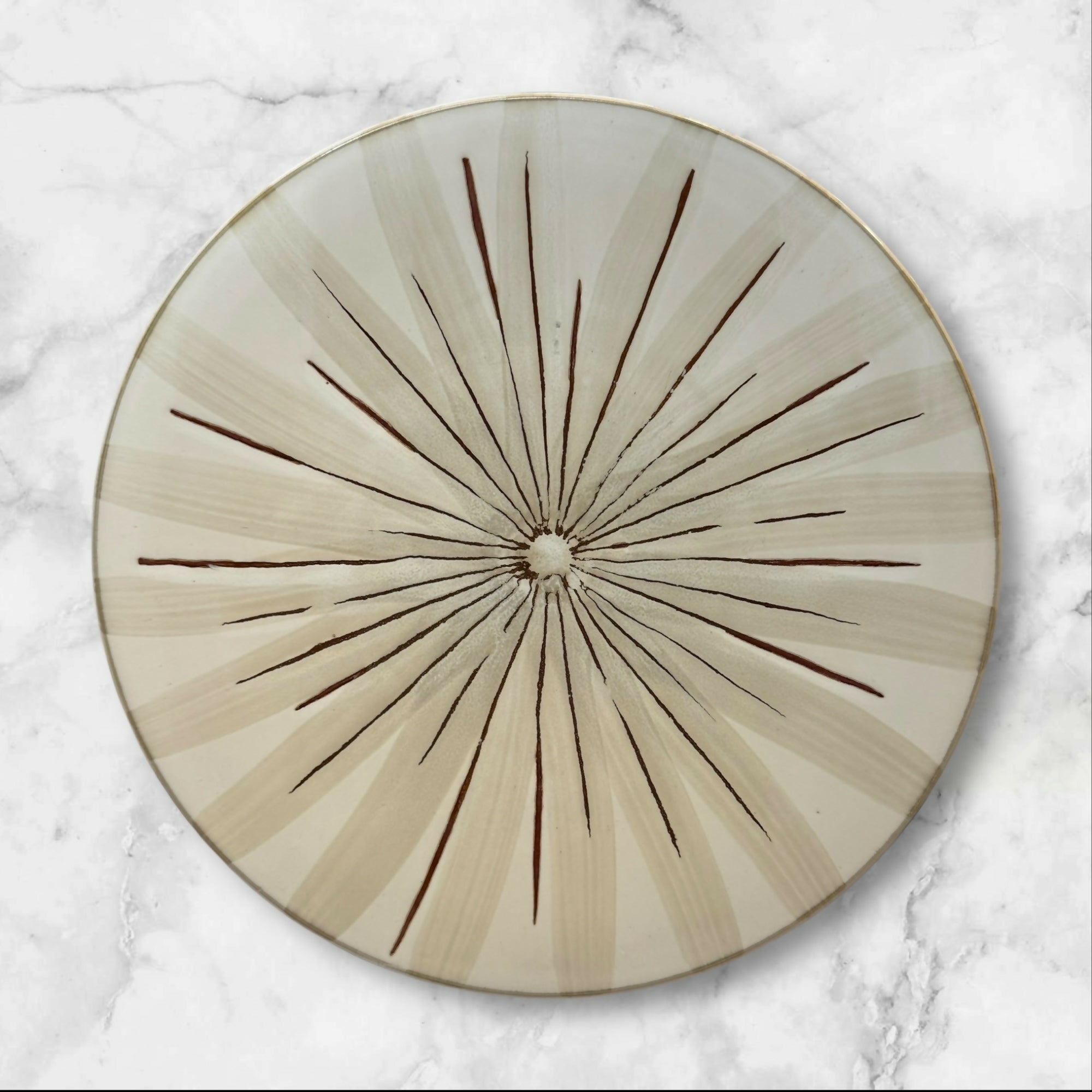 Pier 1 Sanctuary Dinner Plates Set of 4 | 11.5” Tan Starburst