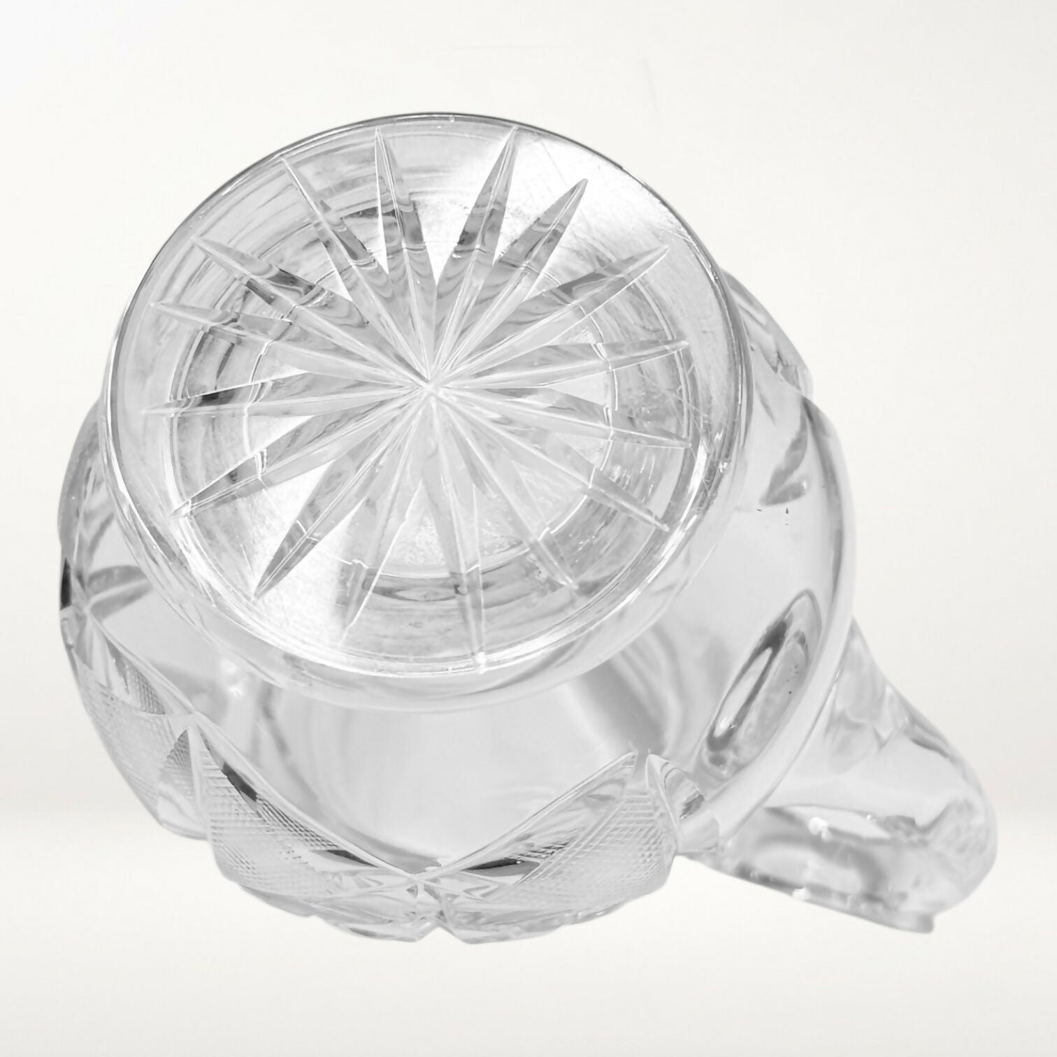Vintage Cut Crystal Creamer Pitcher | Pressed Glass | Excellent Condition