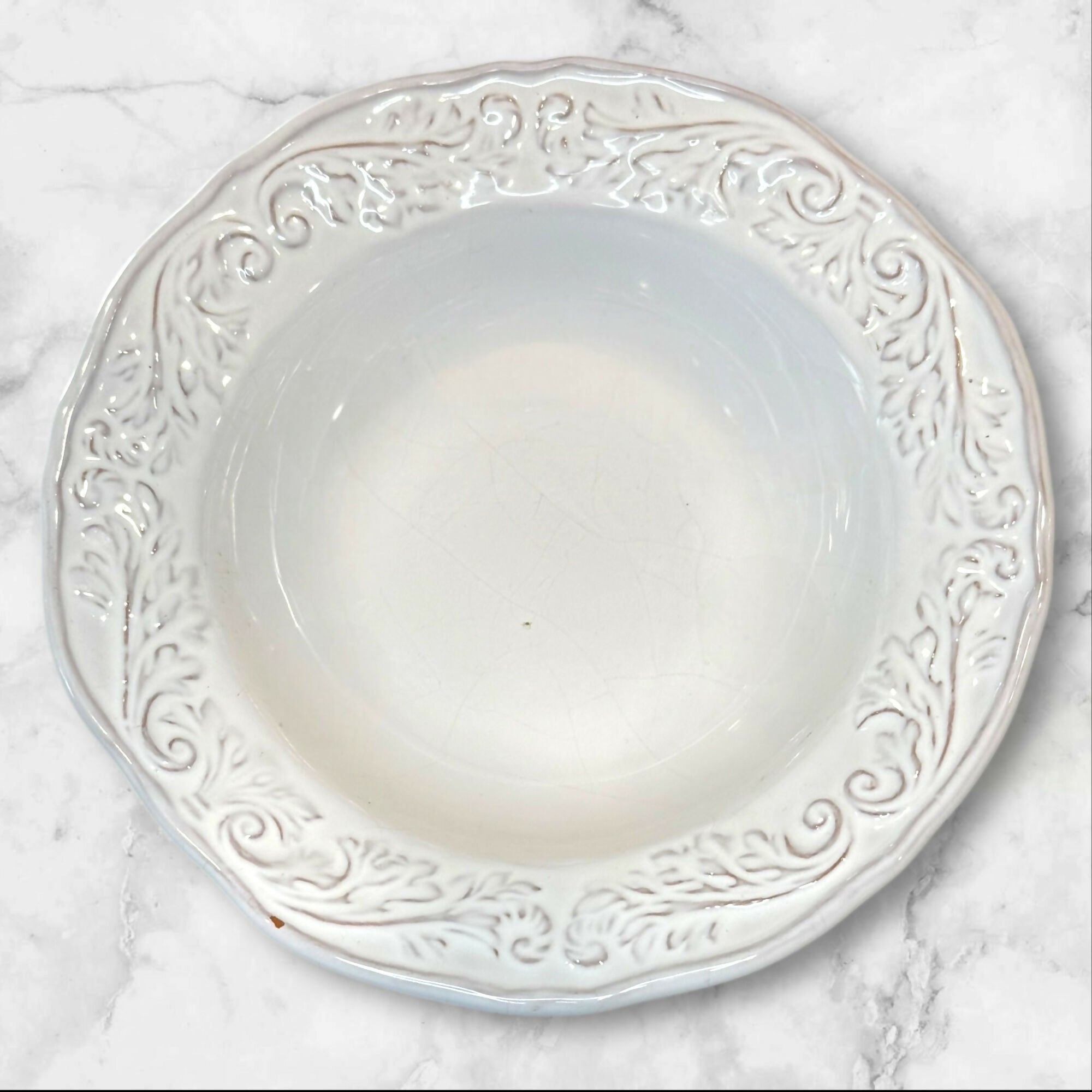 World Market White Provencal Bowls | Set of 2 | Good Condition