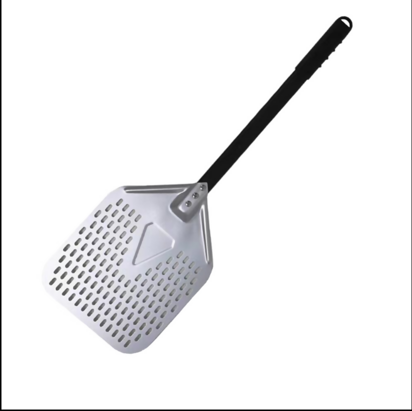 Anygleam Pizza Shovel 25cm X 81cm Silver for Perforated Peel with Metal Handle Oven Turning Baking Accessory