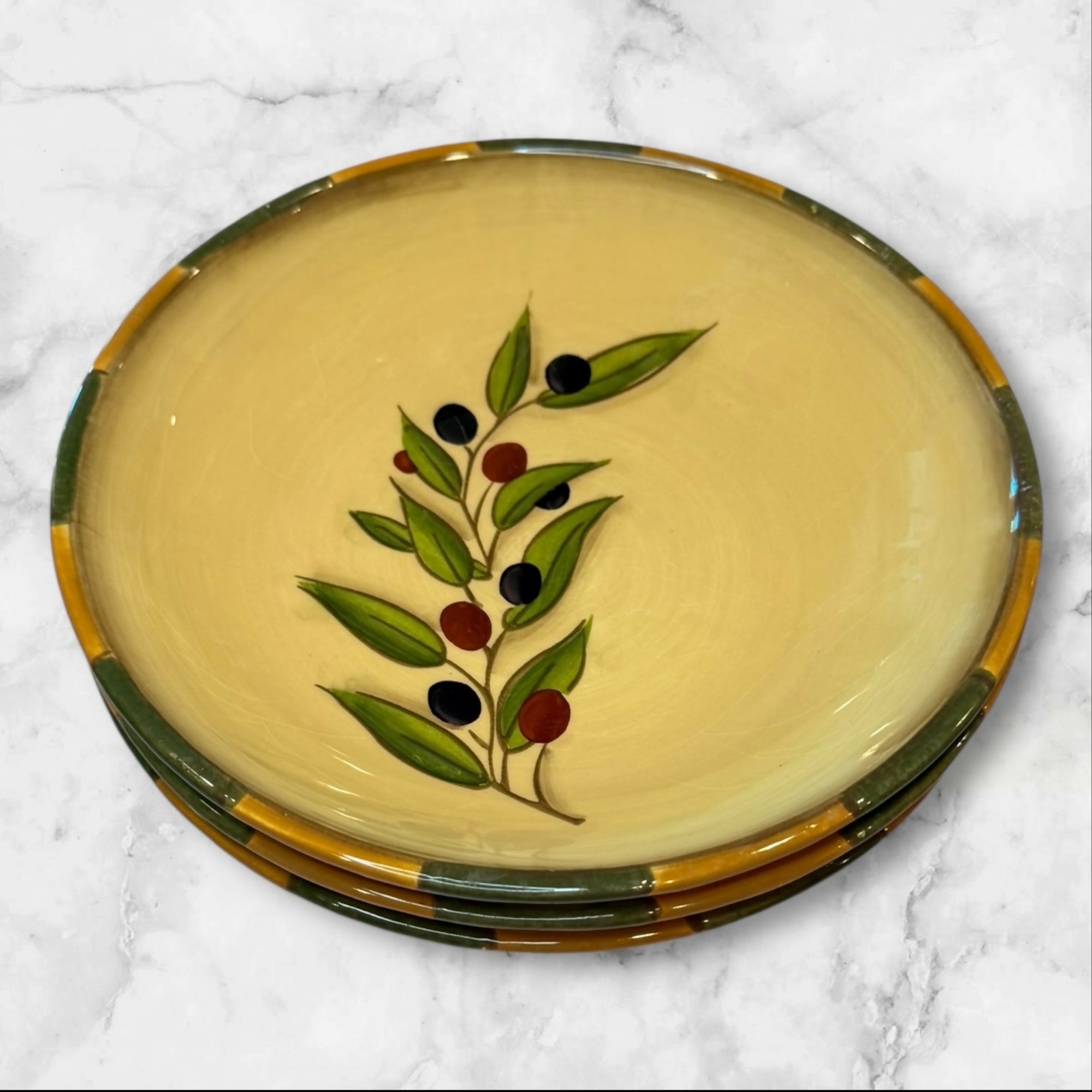 Clay Art Tuscan Olive Soup Bowls | Set of 3 | Gently Used