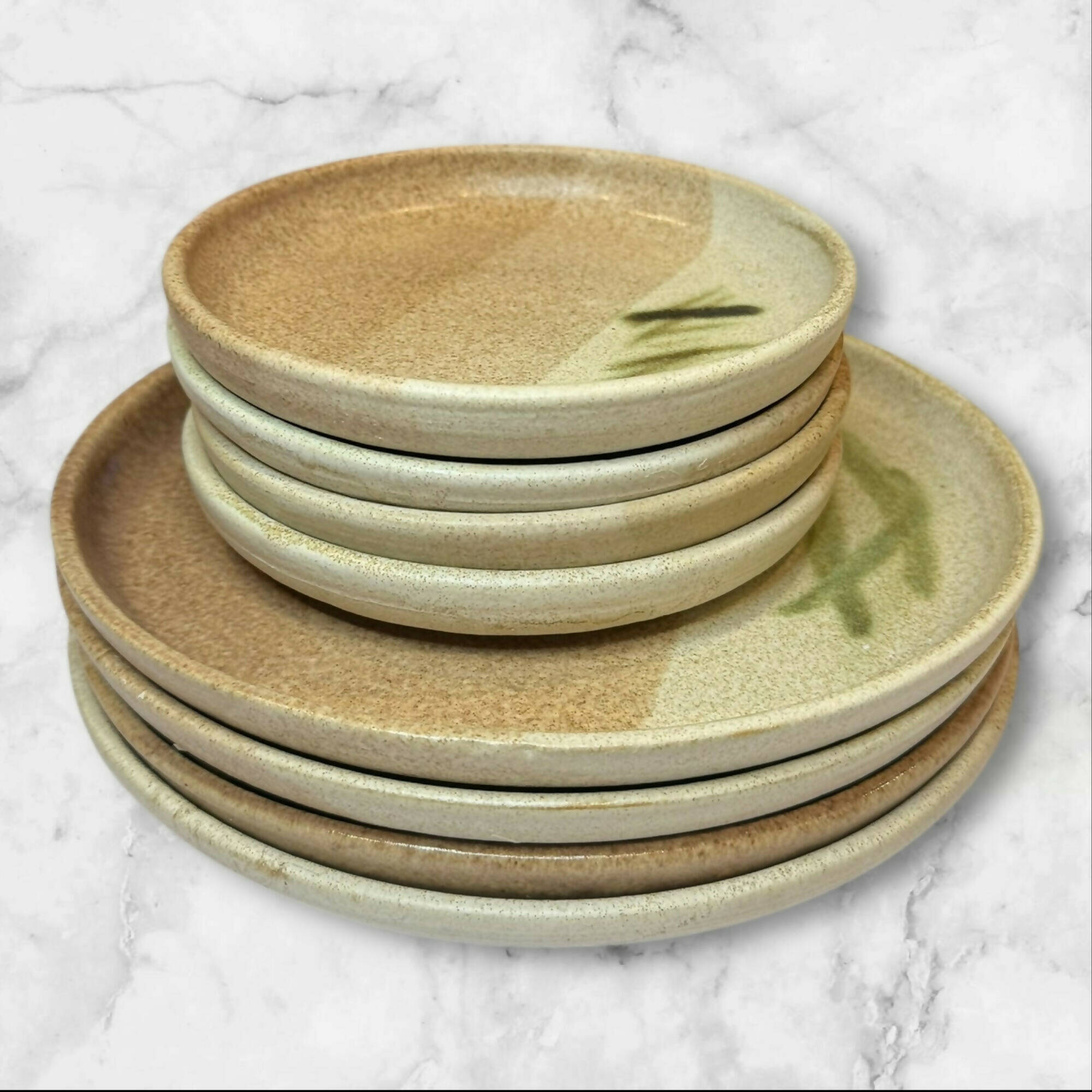 Aries Handmade Stoneware Dinner & Salad Plates | Set of 8 | Excellent Condition