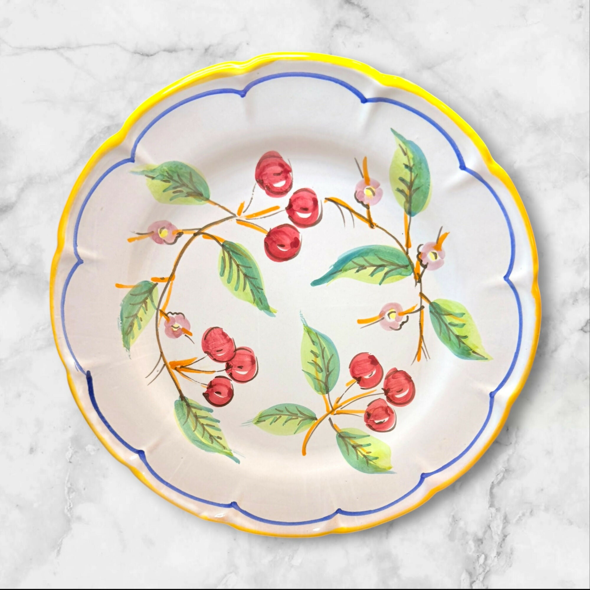 Gumps Handpainted Italian Fruit Dinner Plates Set of 5 | Gently Used