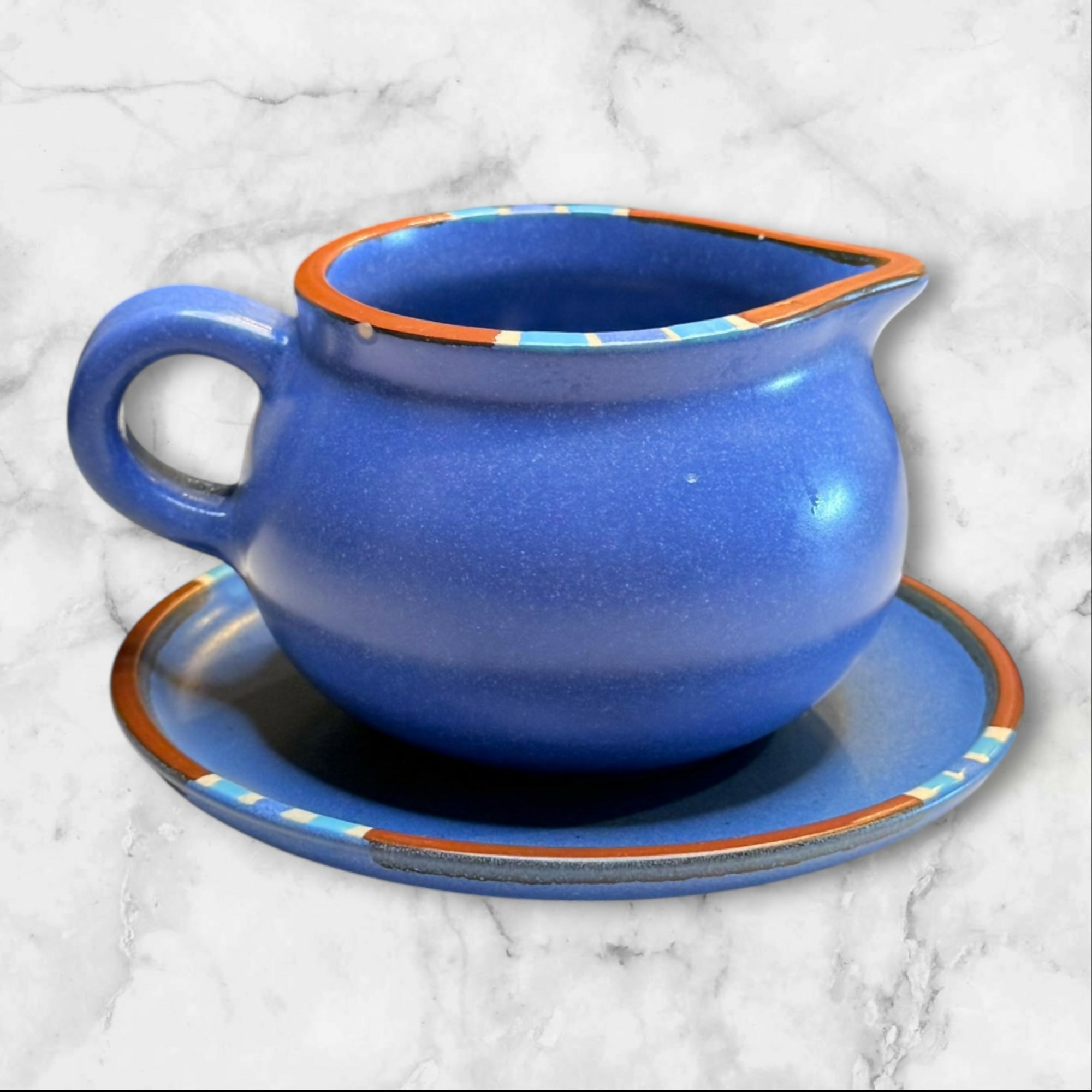 Dansk Mesa Sky Blue Creamer & Saucer Portugal | Gently Used