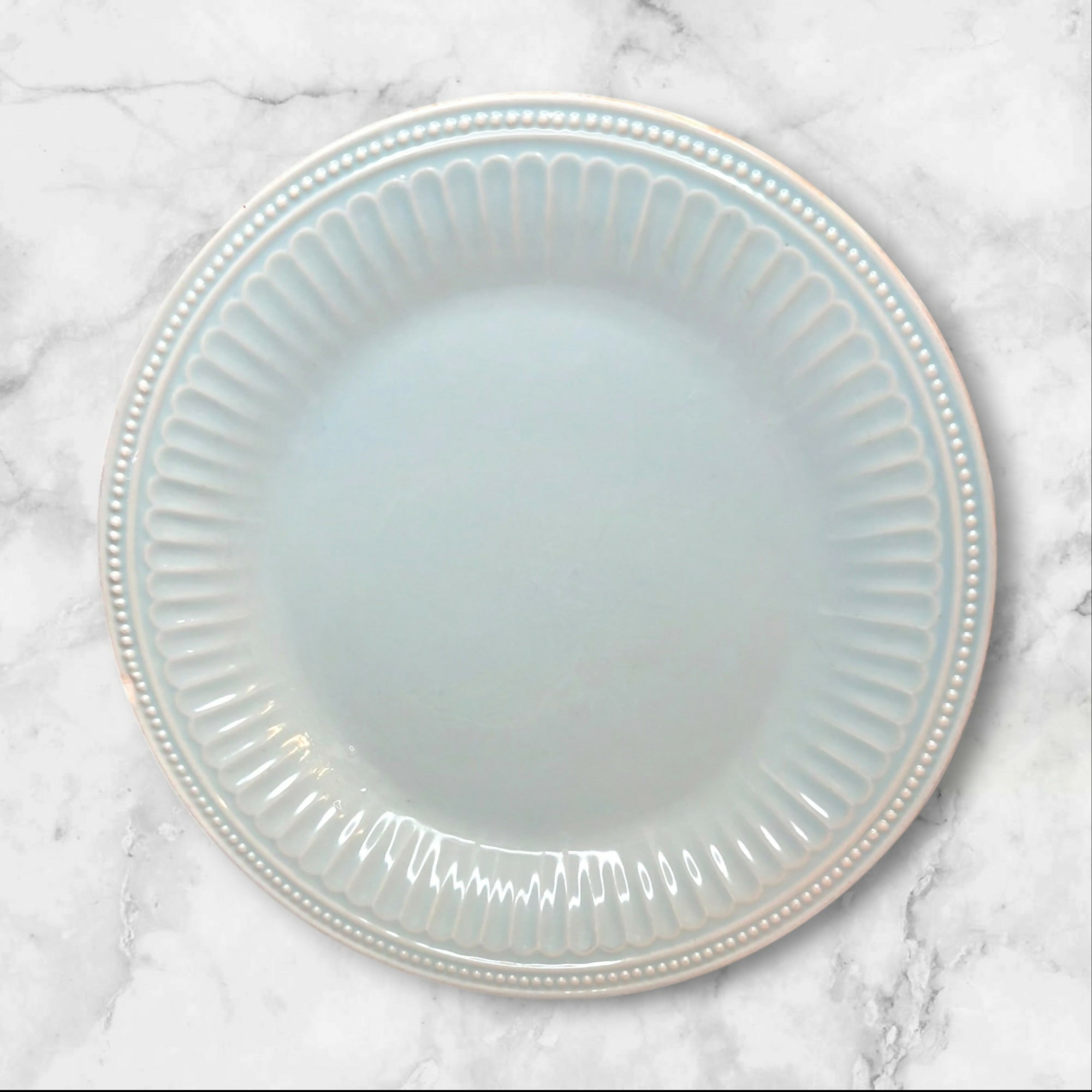 Lenox French Perle Groove Ice Blue Dinner Plates Set of 4 | Good Condition
