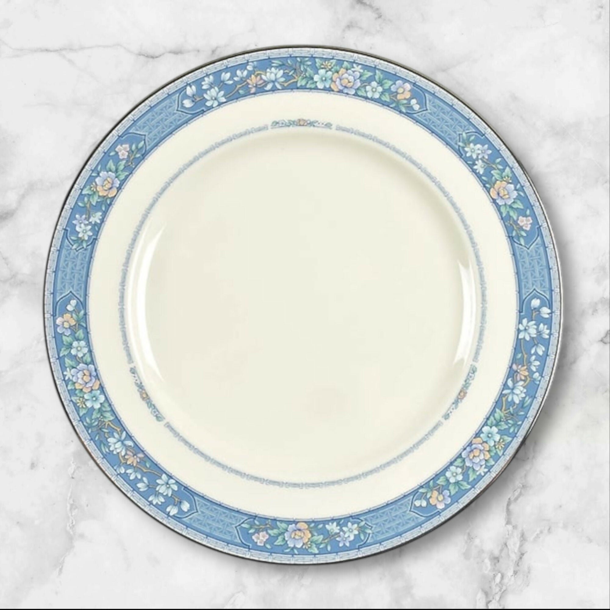 Noritake Randolph Blue Floral Dinner Plates | Set of 4 | Excellent Condition