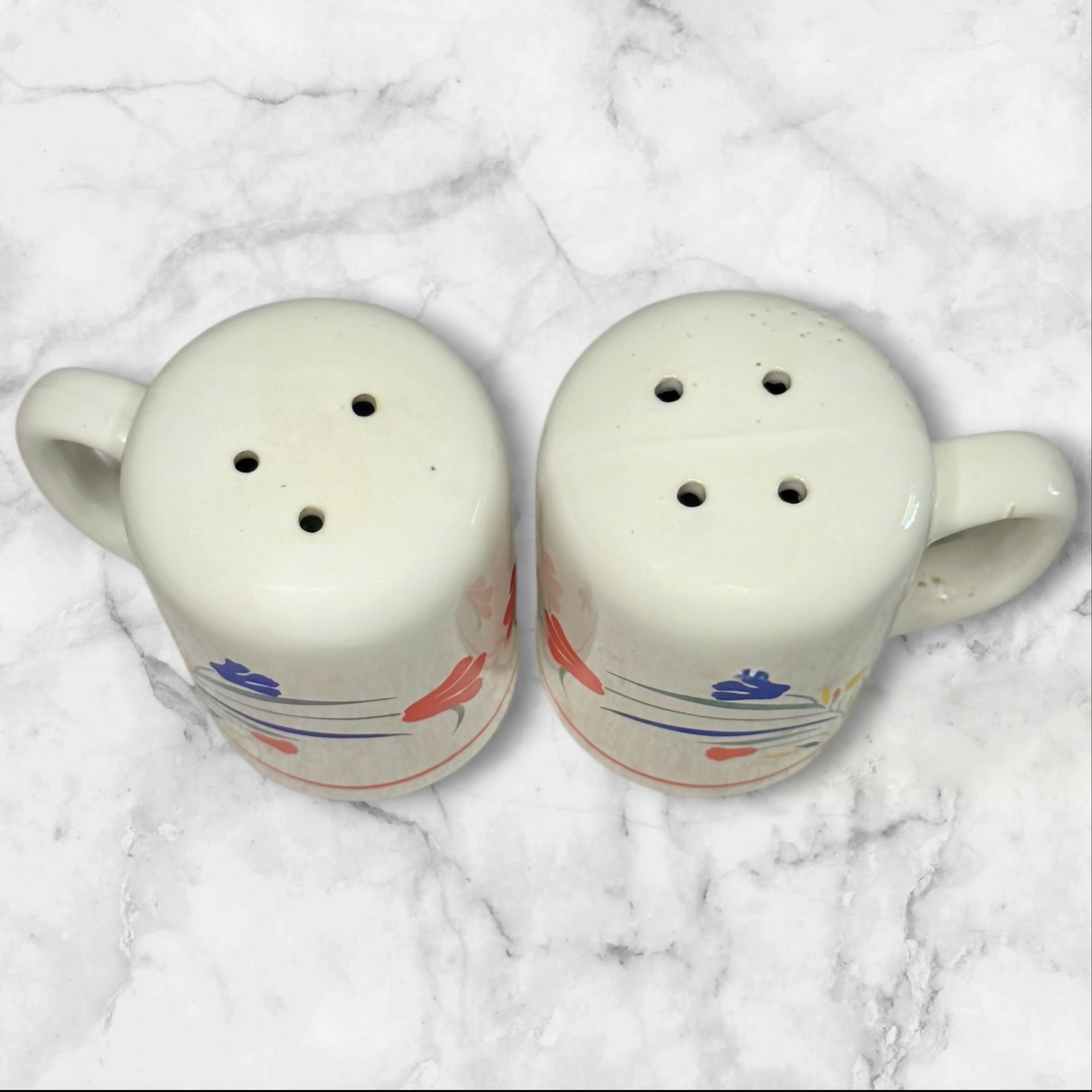 Vintage Saltera Floral Salt & Pepper Shakers | Set of 2 | Cottage Style