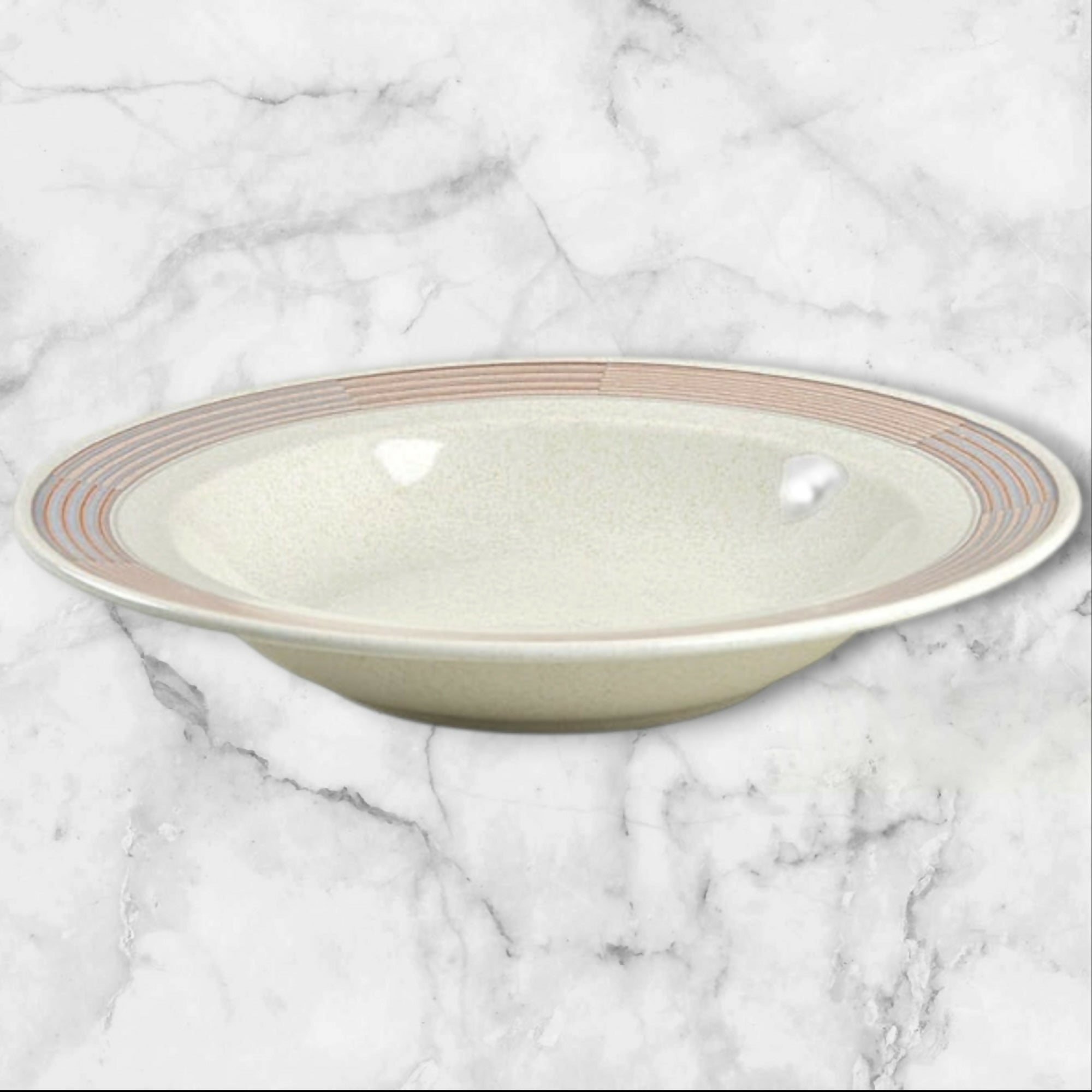 Mikasa Tracings Stoneware Rim Soup Bowls Set of 4 | Excellent Condition