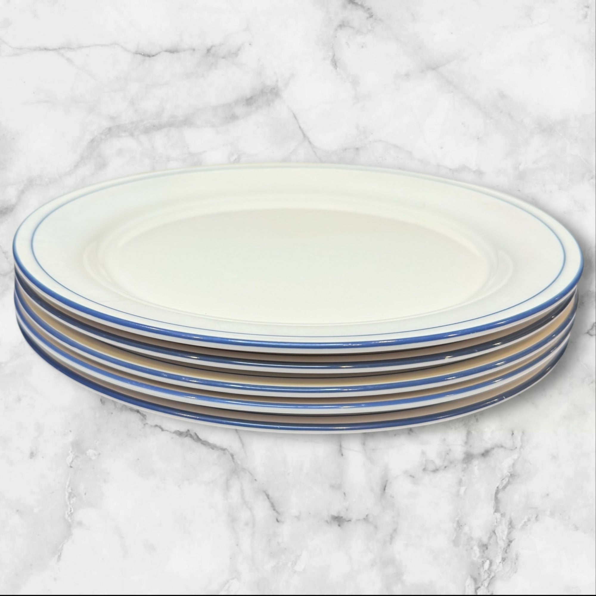 Lenox Blue Pinstripes Dinner Plates | Set of 5 | Great Condition