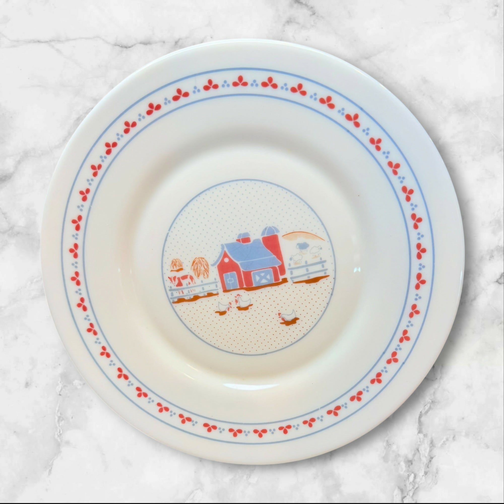 Arcopal Farmhouse Country Plate Set of 6 France | Gently Used Condition