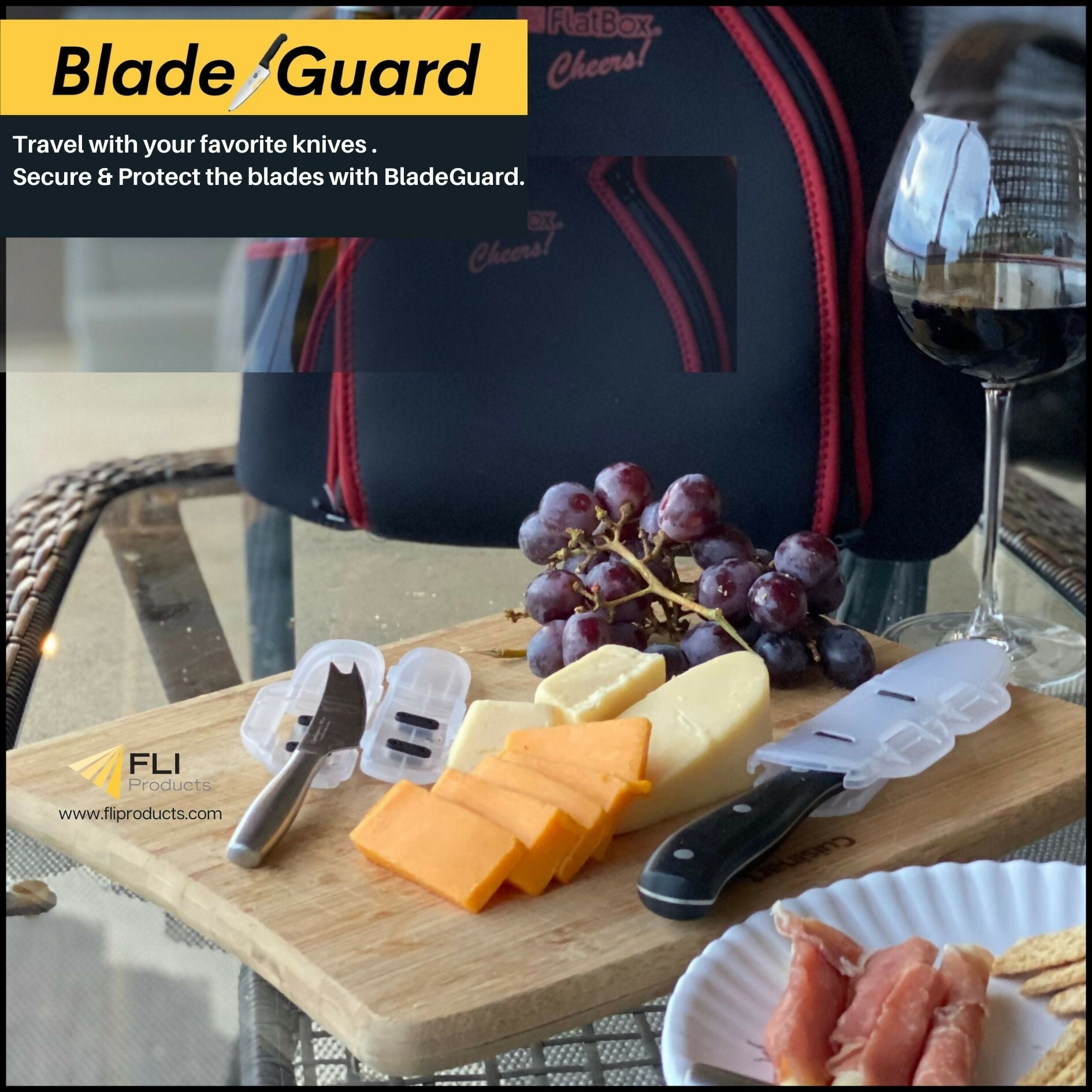Blade Guard Secure Knife Blade Edge Protection Cover, Sheath, 4PK Set (4in, 6in, 8in, 10in)