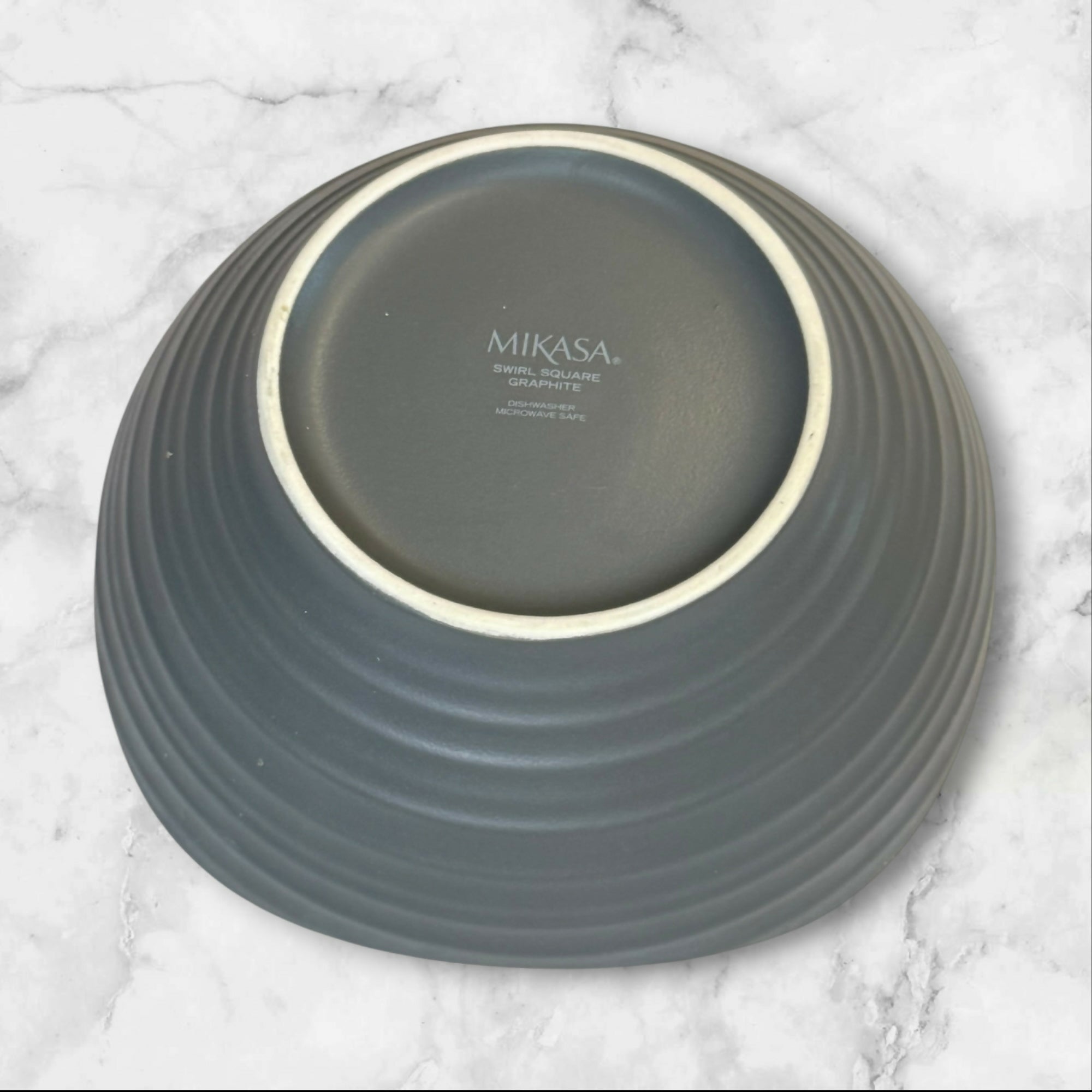 Mikasa Swirl Square Graphite & White Bowls | Set of 6 | Great Condition