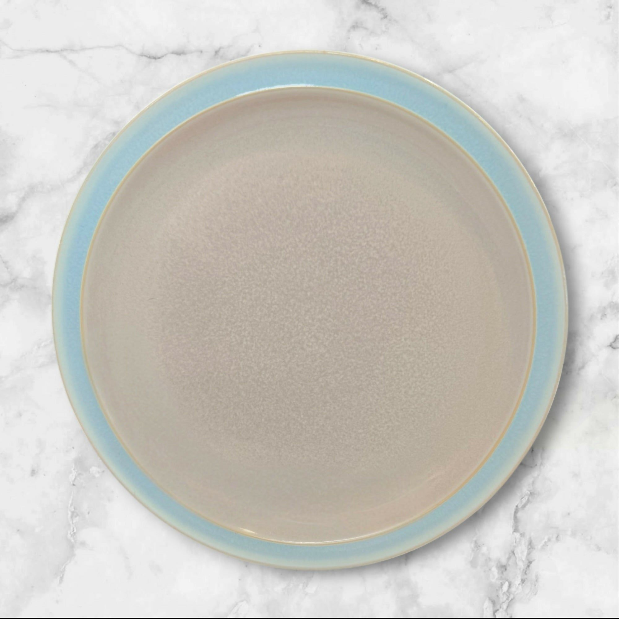 Denby-Langley Duets Taupe Blue Salad Plates Set of 4 Great Condition