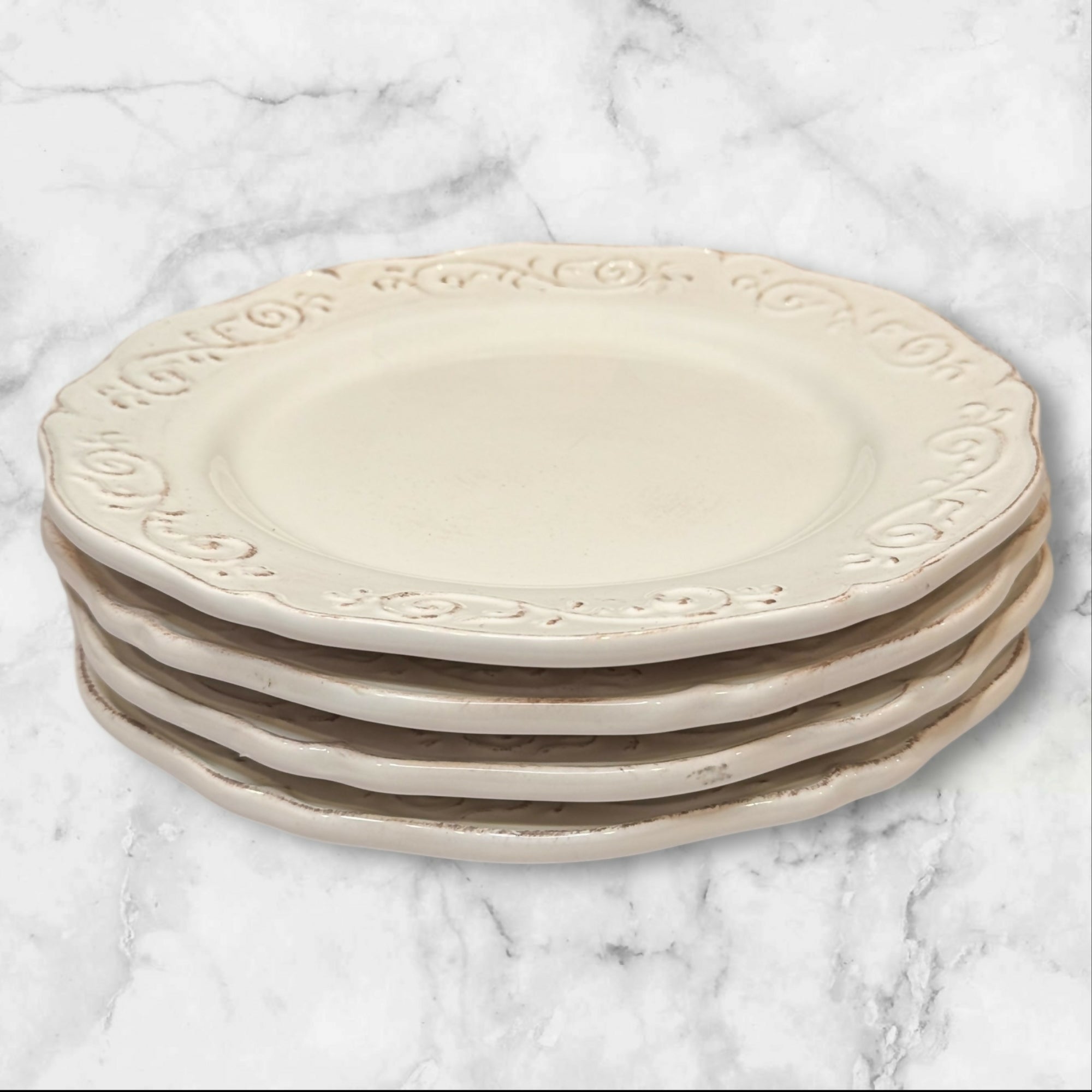 Artimino Baroque Beige Dinner, Salad & Soup Bowls | Set of 12 | Excellent Condition