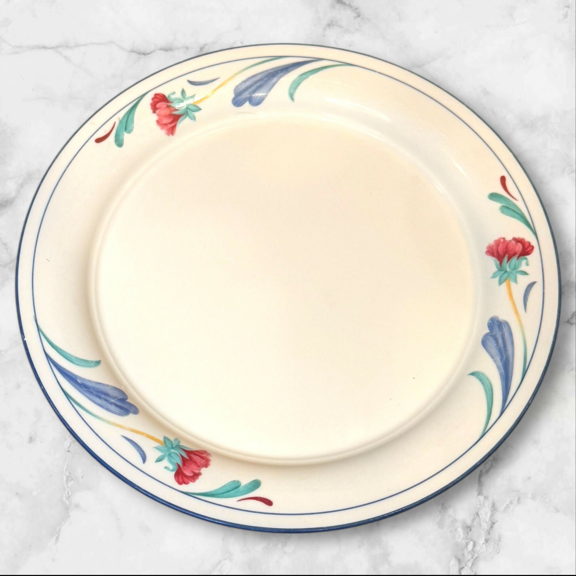 Lenox Poppies on Blue Dinner Plates | Set of 5 | Excellent Condition
