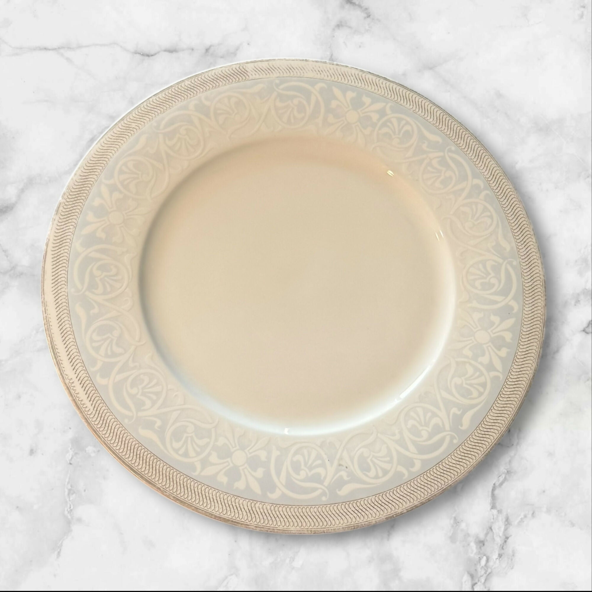 WhitePeony Fine Bone China Dinner Plates 10.75” | Set of 9 | Gently Used