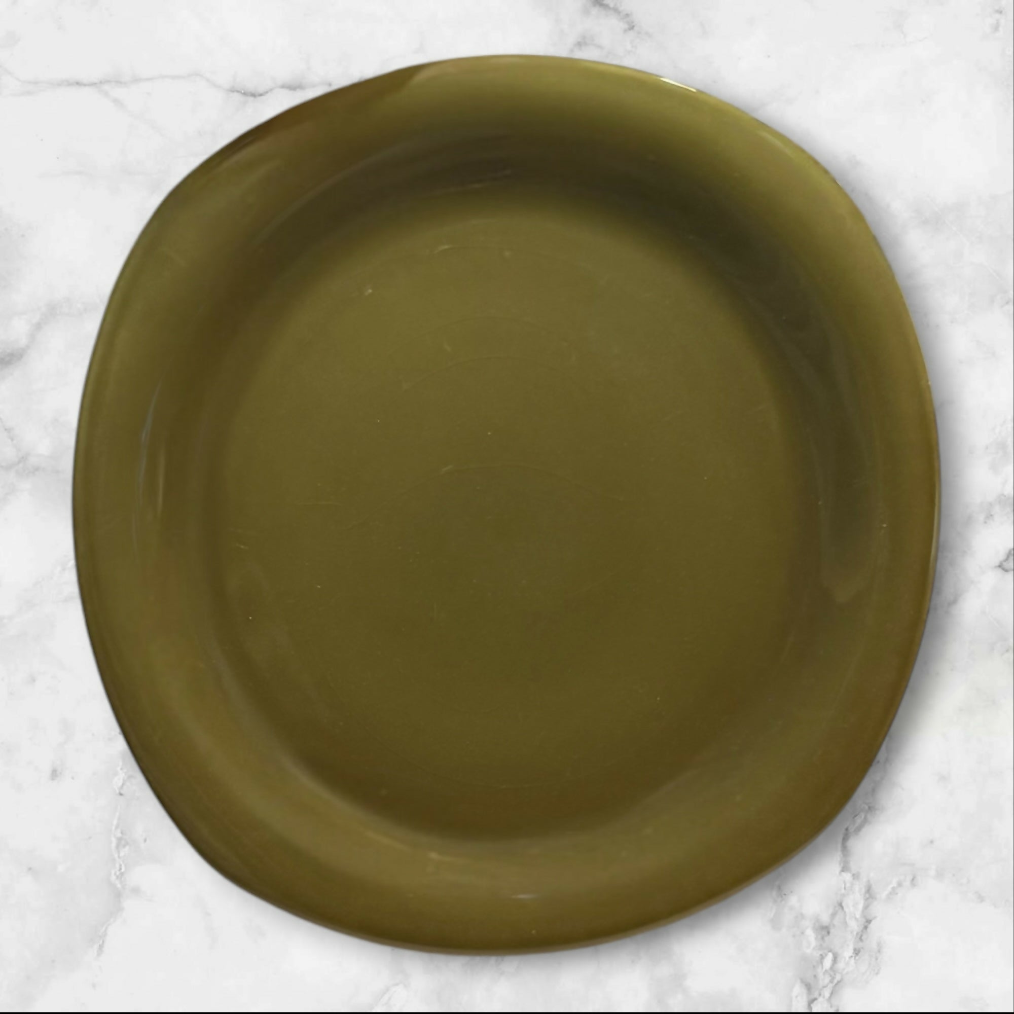World Market Quad Olive Green Dinner Plates | Set of 6 | Good Condition