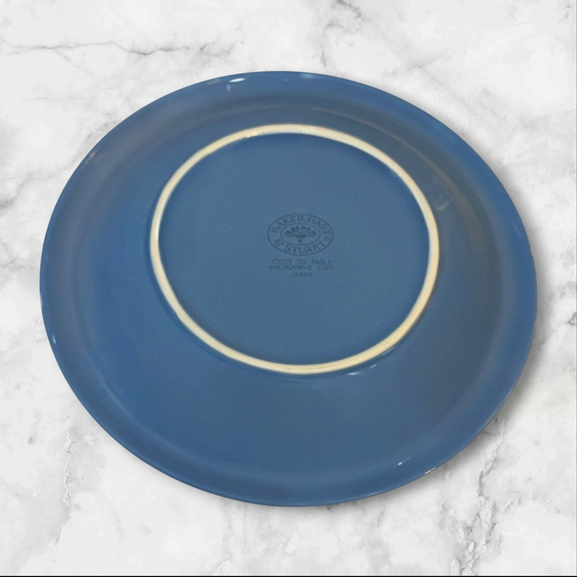Baker Hart & Stuart Blue Stoneware Salad Plates | Set of 4 | Excellent Condition