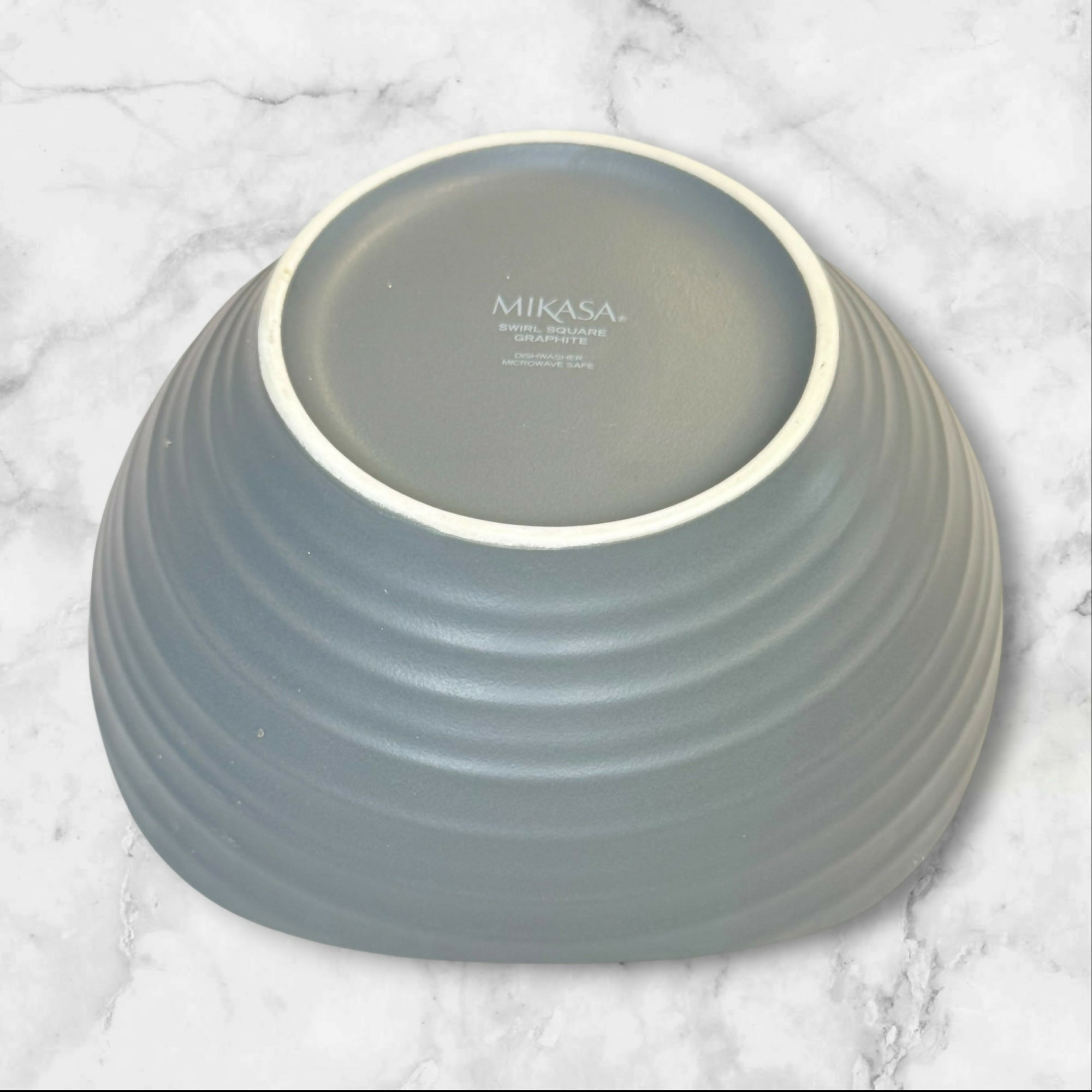 Mikasa Swirl Square Graphite & White Bowls | Set of 6 | Great Condition
