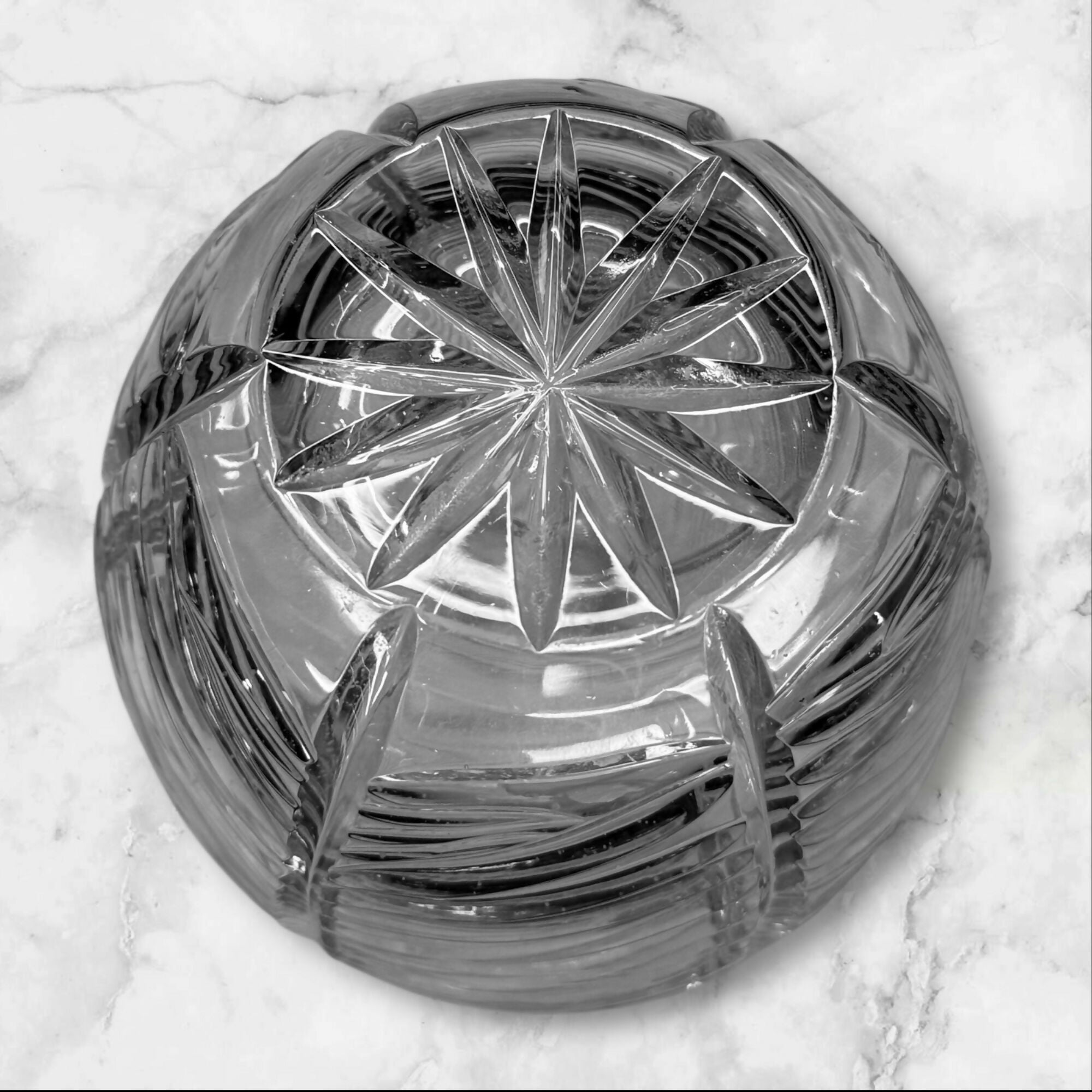 Heavy Lead Crystal Herringbone Vase | Tall Clear Glass | Excellent Condition