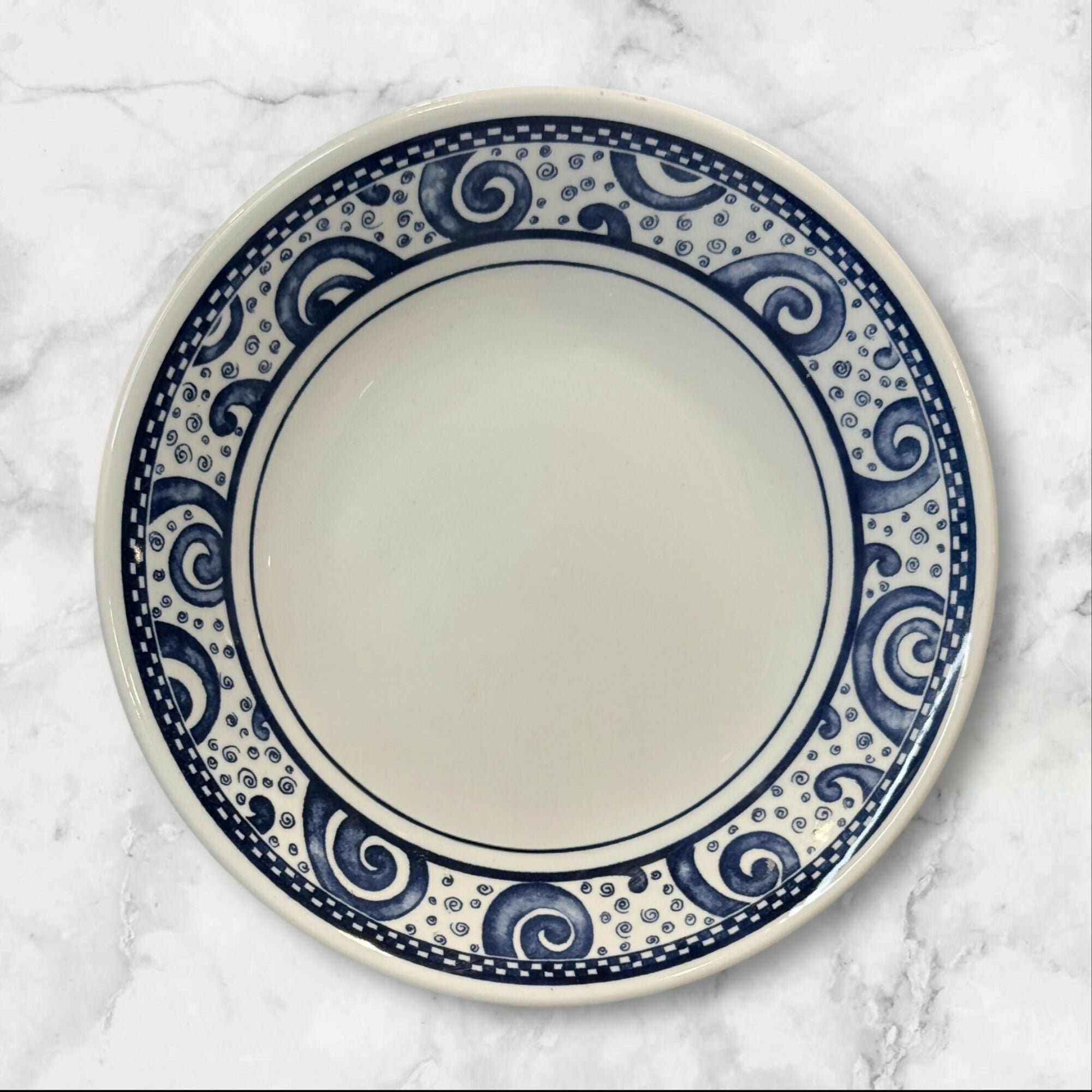 Churchill Blue Scroll Soup Bowls | Set of 2 | Excellent Condition