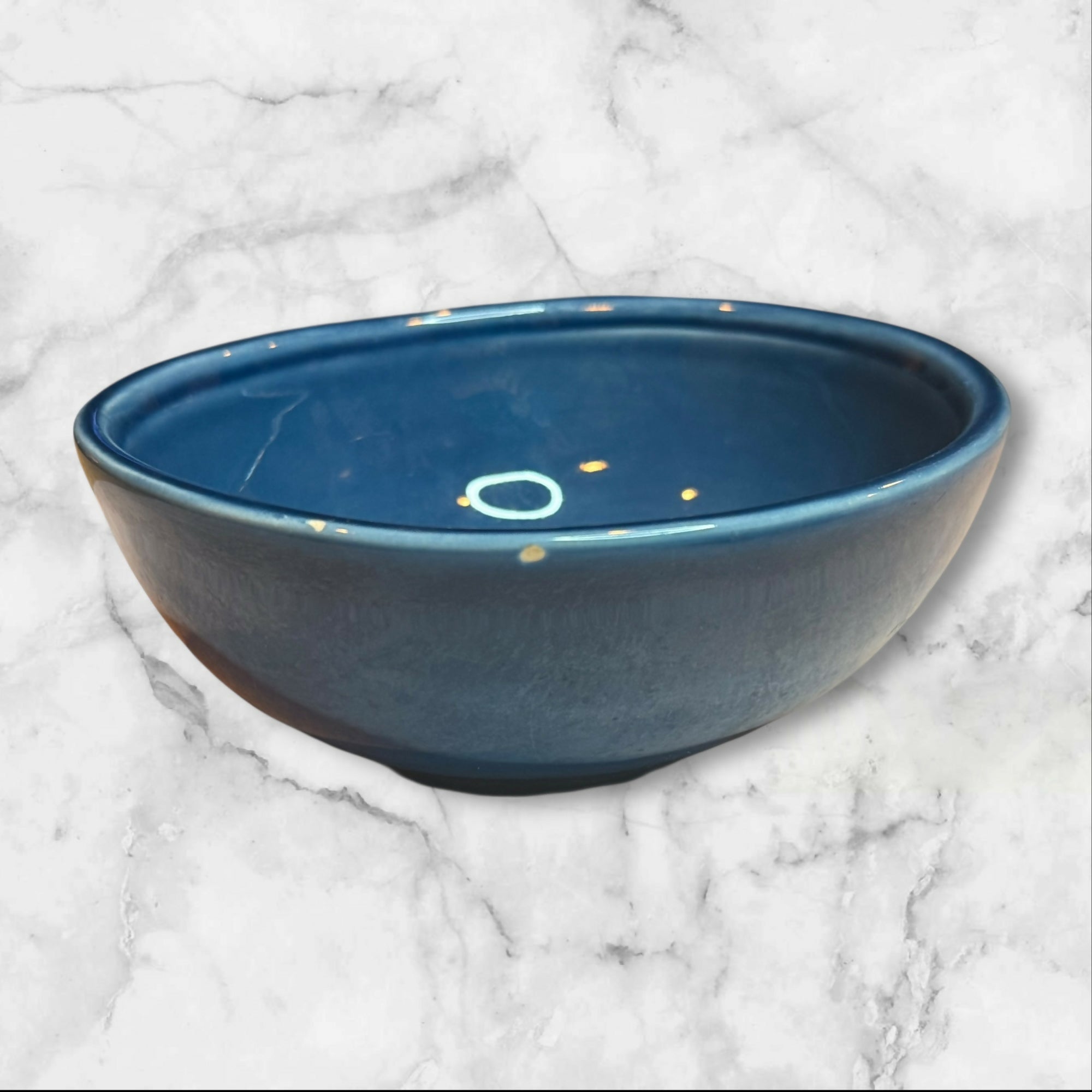 Crate & Barrel Portugal Blue Oval Bowls | Set of 3 | Minor Chips & Crazing