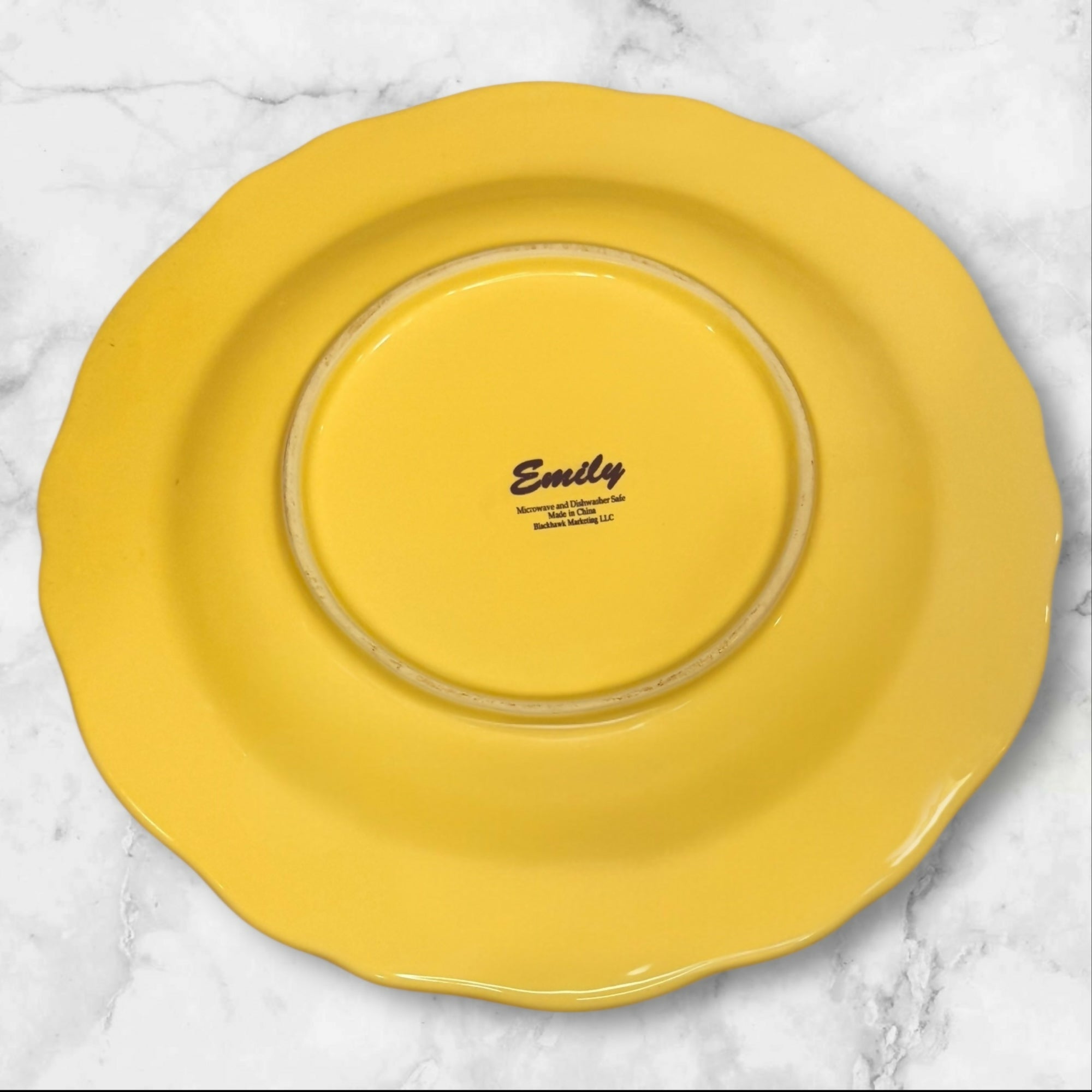 Emily Yellow Dinner Plates | Set of 4 | Scalloped Edge | Great Condition