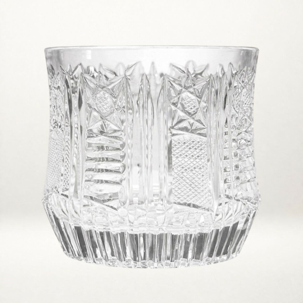 Vintage Cut Crystal Double Old Fashioned Glasses | Set of 2 | Excellent Condition