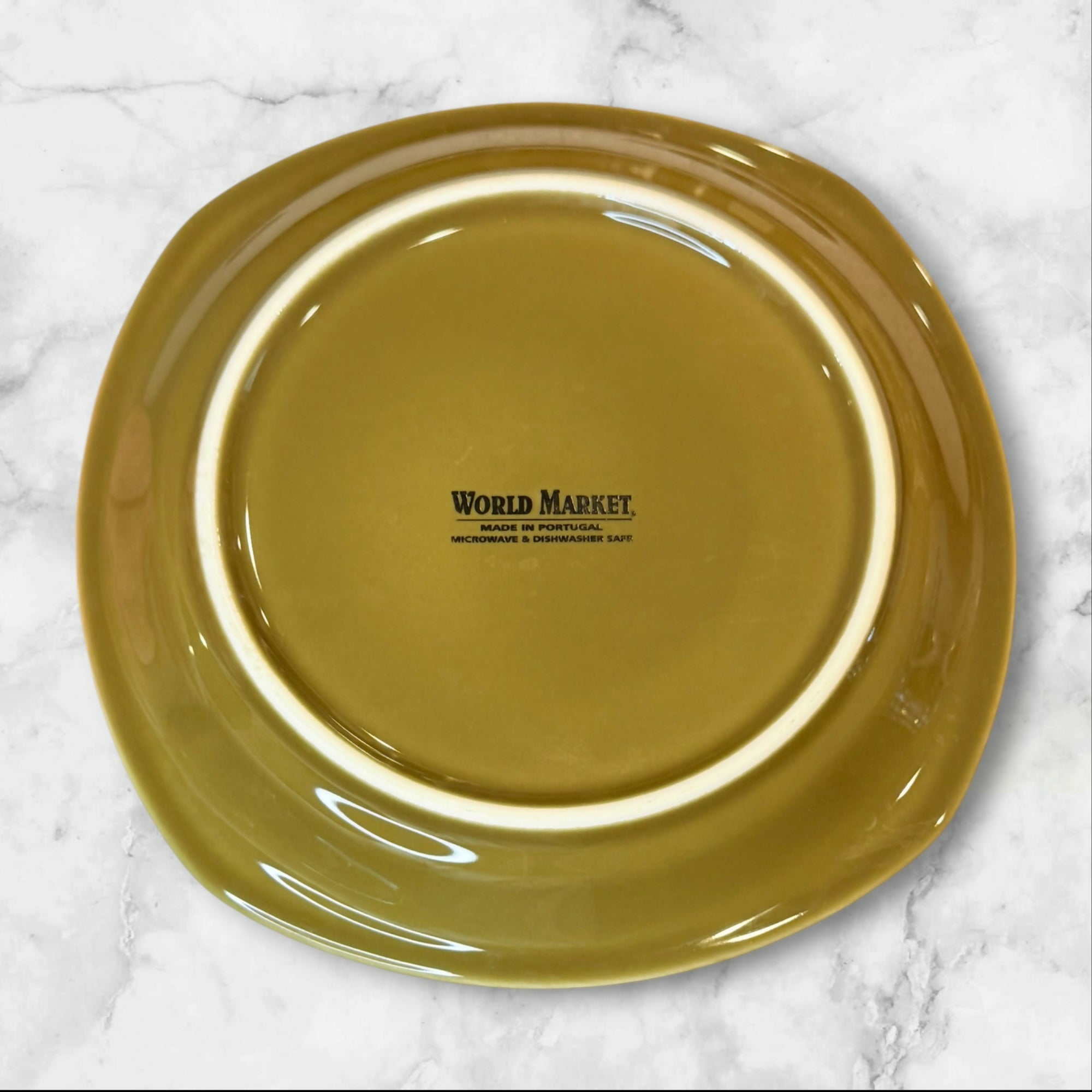 World Market Quad Olive Green Salad Plates | Set of 4 | Excellent Condition